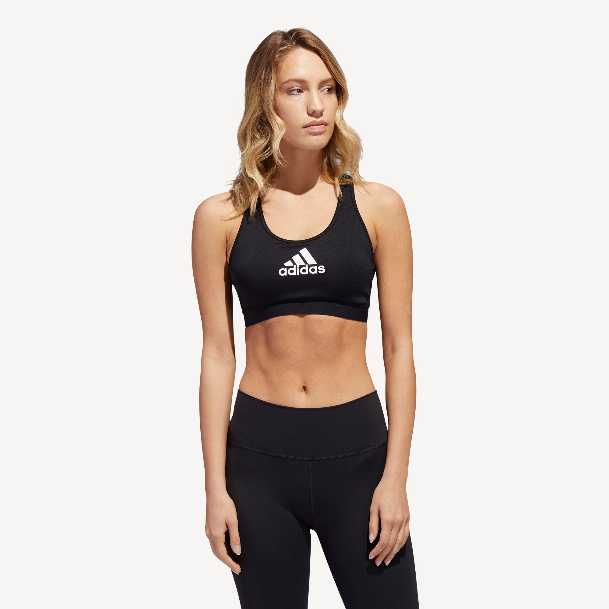 adidas Alphaskin Women's Medium Support Sports Bra Black (1)