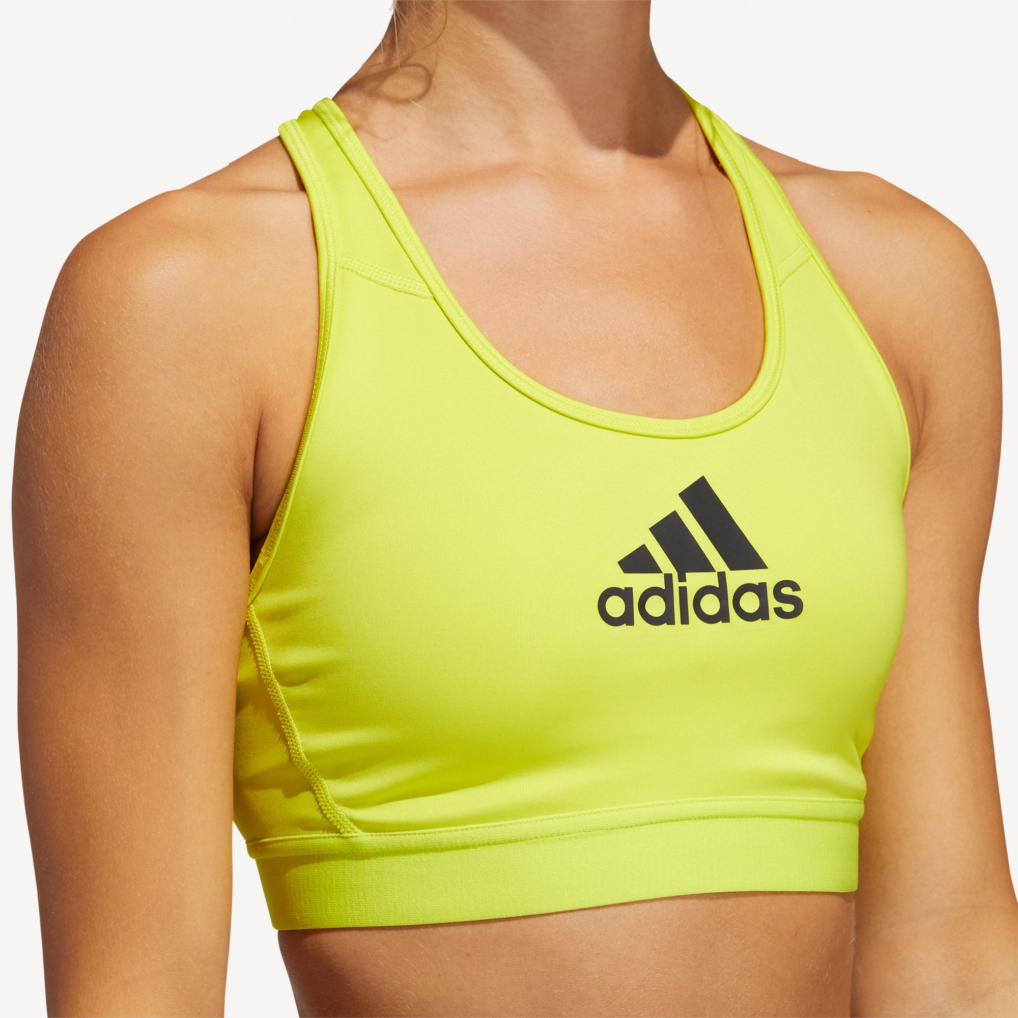 adidas Alphaskin Women's Medium Support Sports Bra Yellow (4)