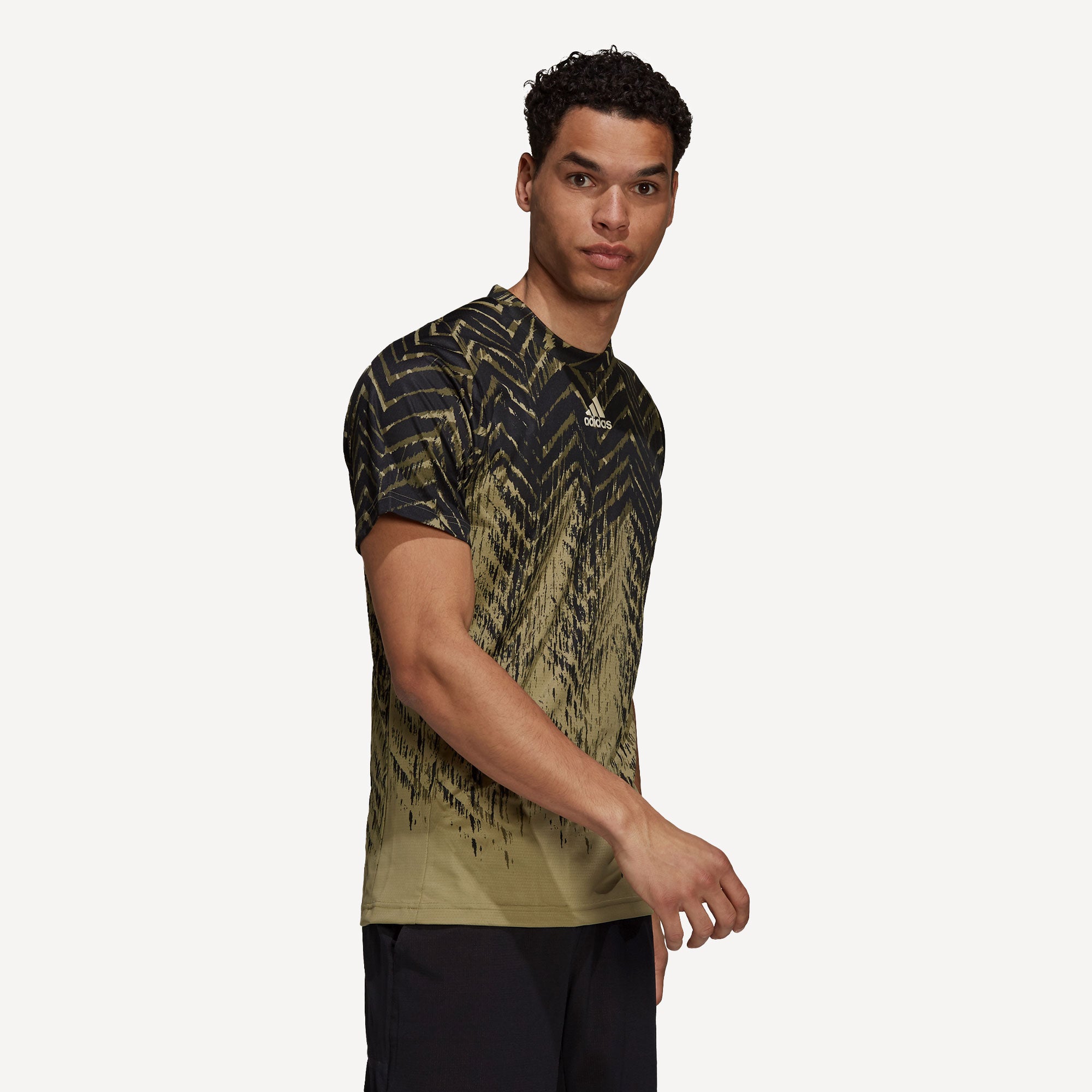 adidas Freelift Primeblue Men's Printed Tennis Shirt Green (3)