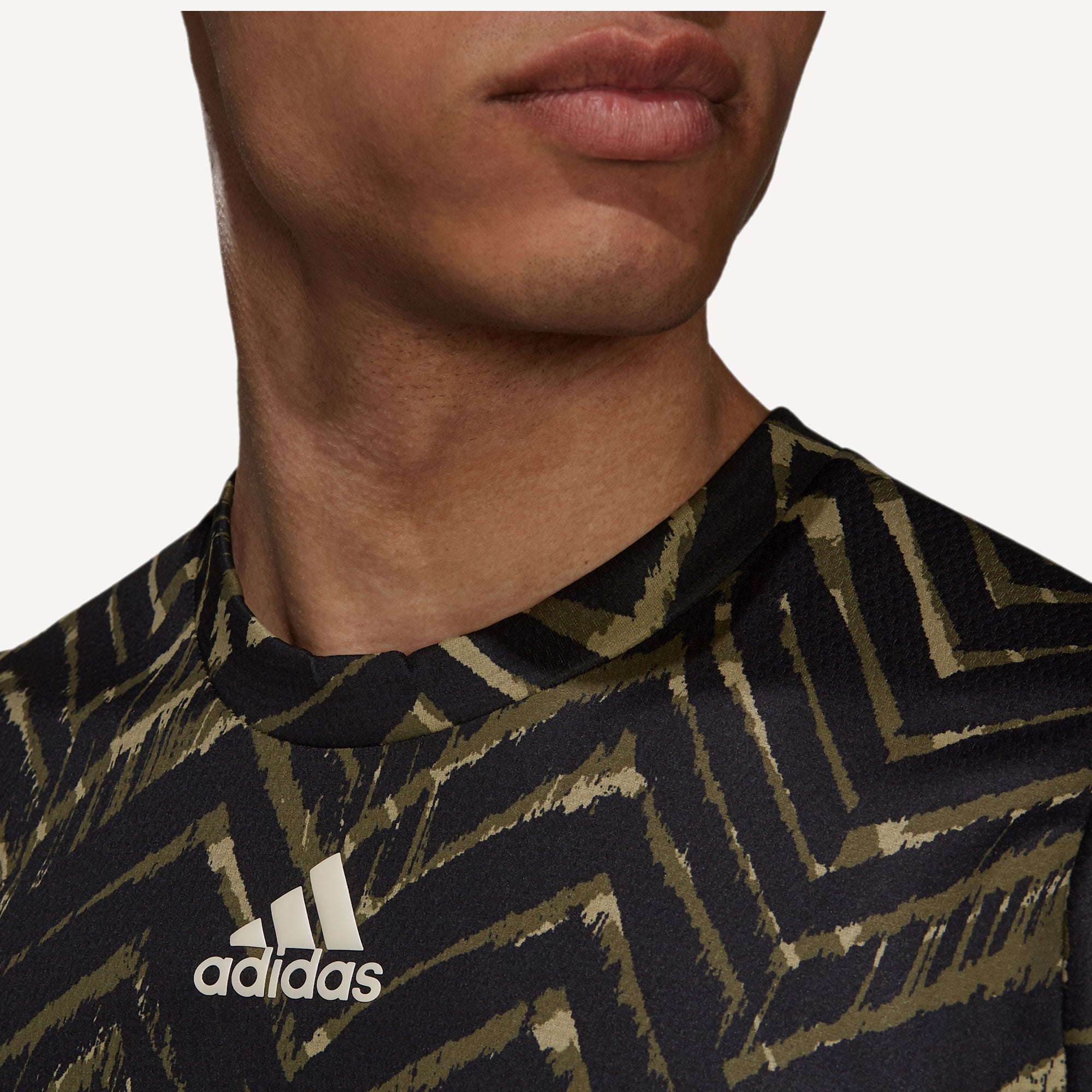 adidas Freelift Primeblue Men's Printed Tennis Shirt Green (4)