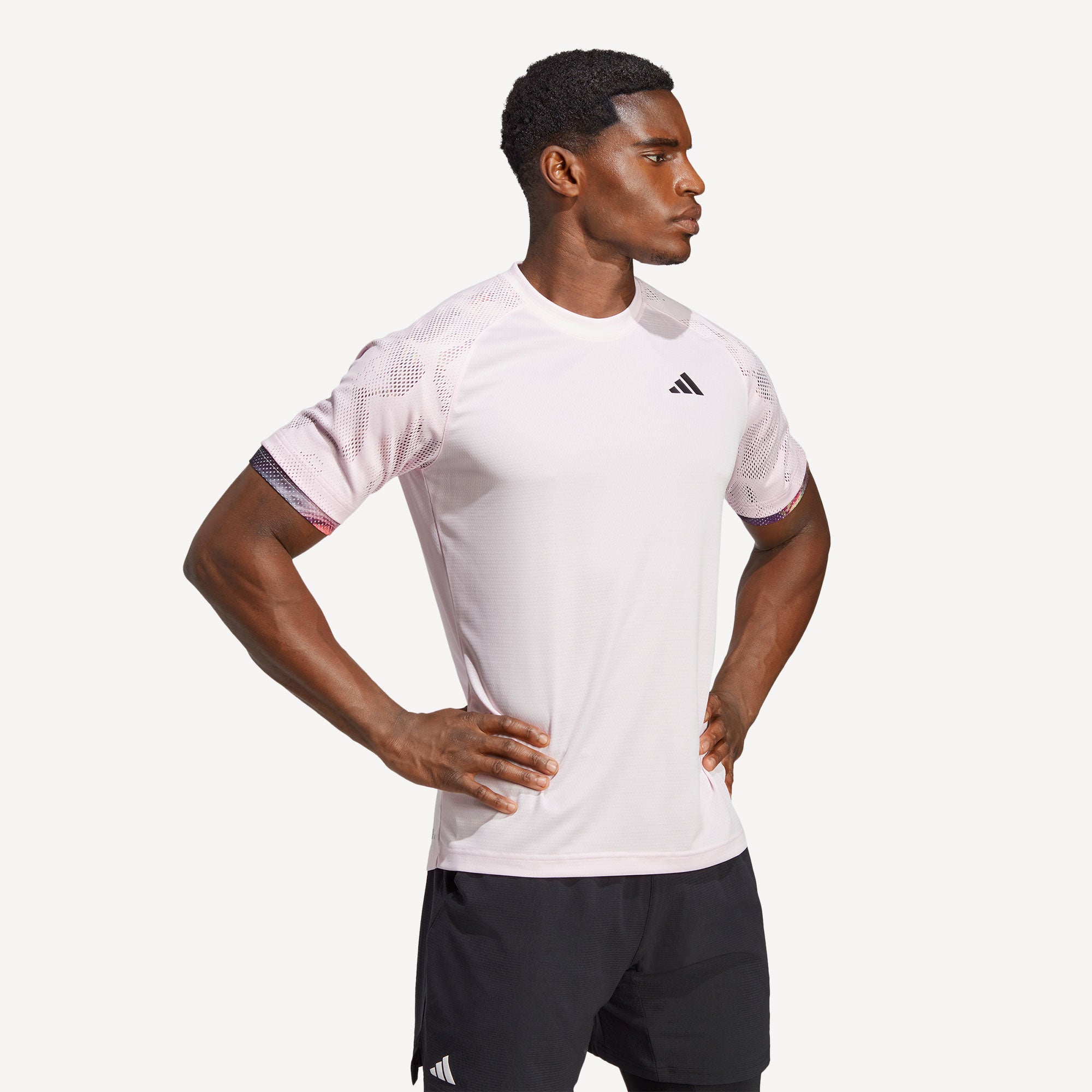 adidas Melbourne Ergo Heat Ready Men's Tennis Shirt Pink (3)
