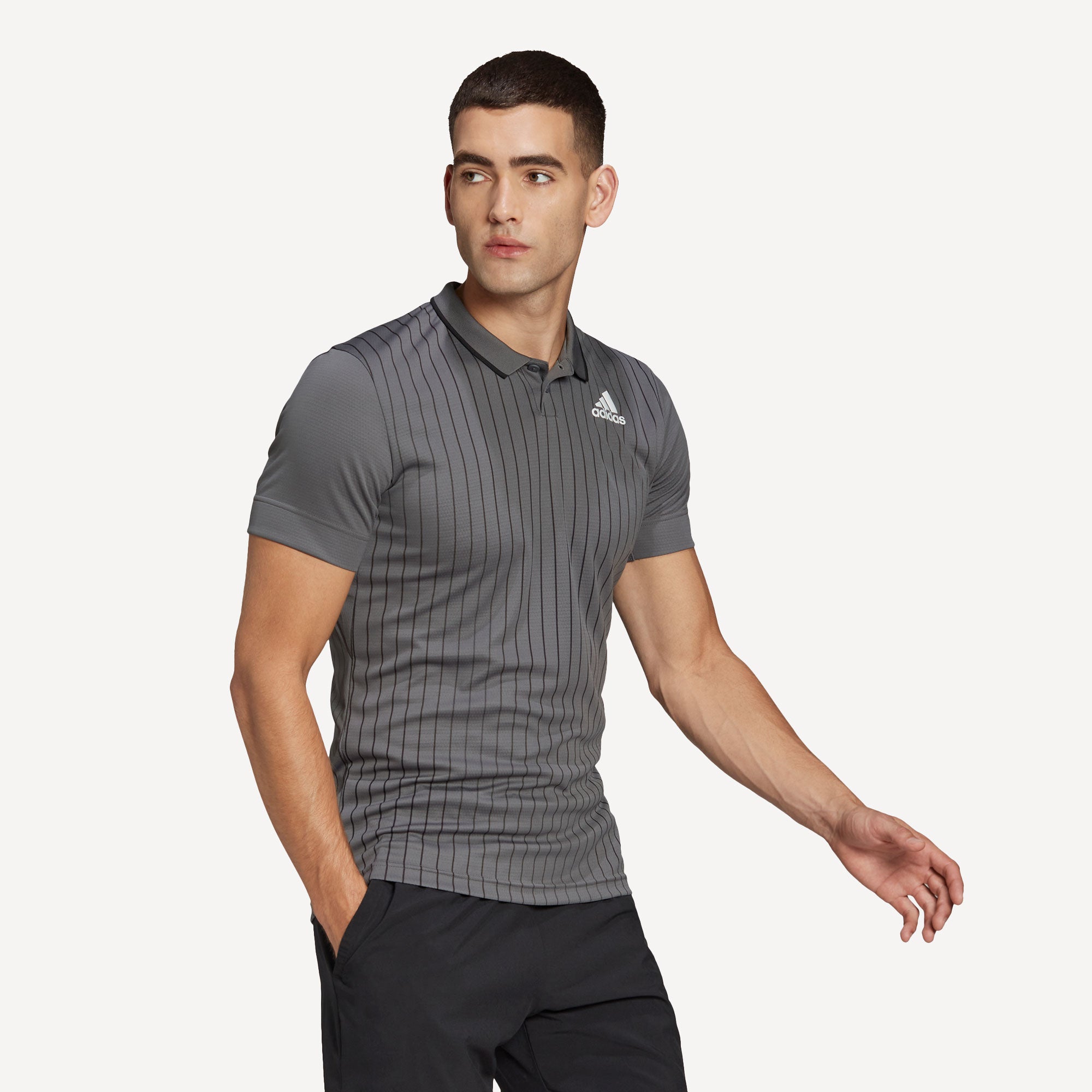 adidas Melbourne Freelift Men's Tennis Polo Grey (3)