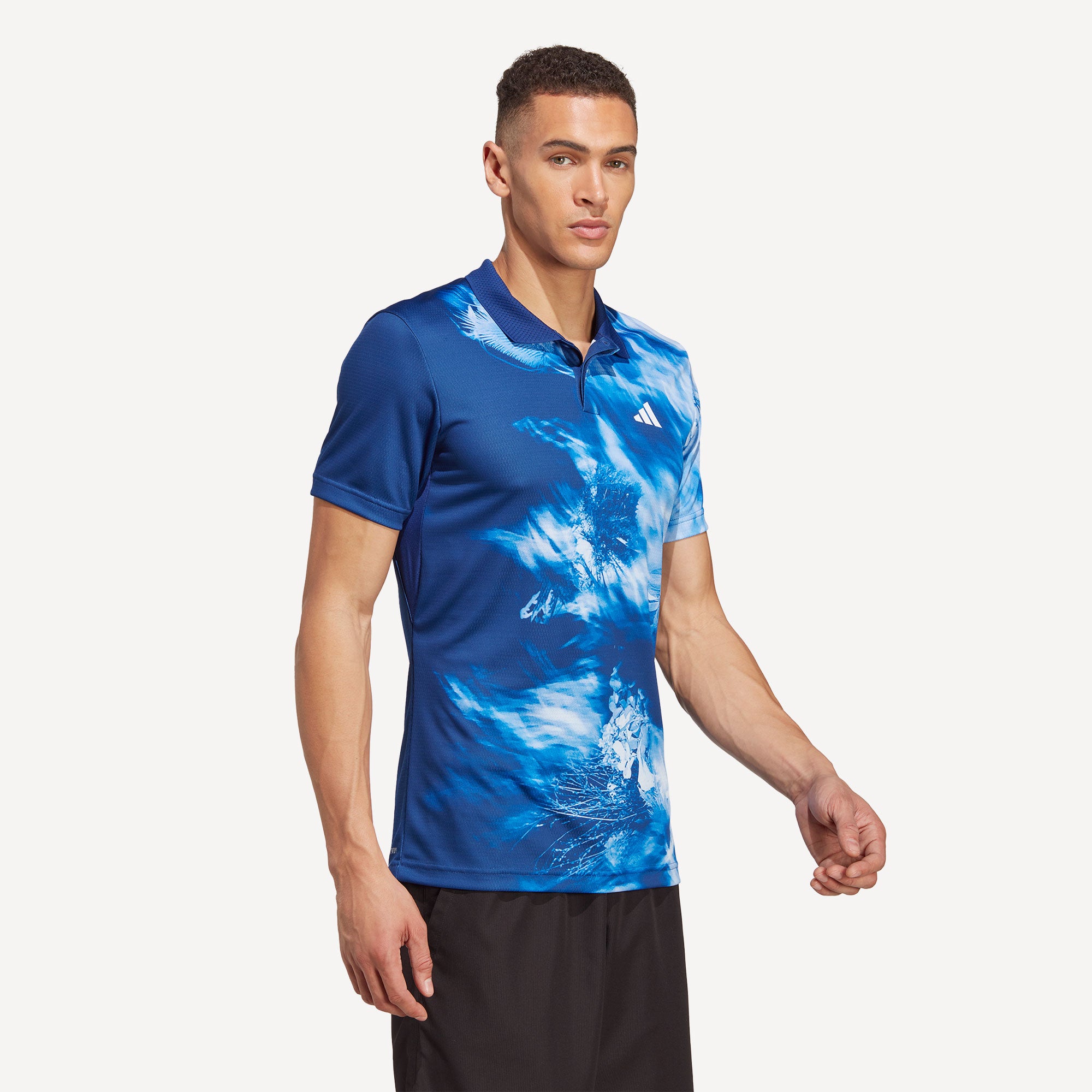 adidas Melbourne Heat Ready FreeLift Men's Tennis Polo Blue (3)