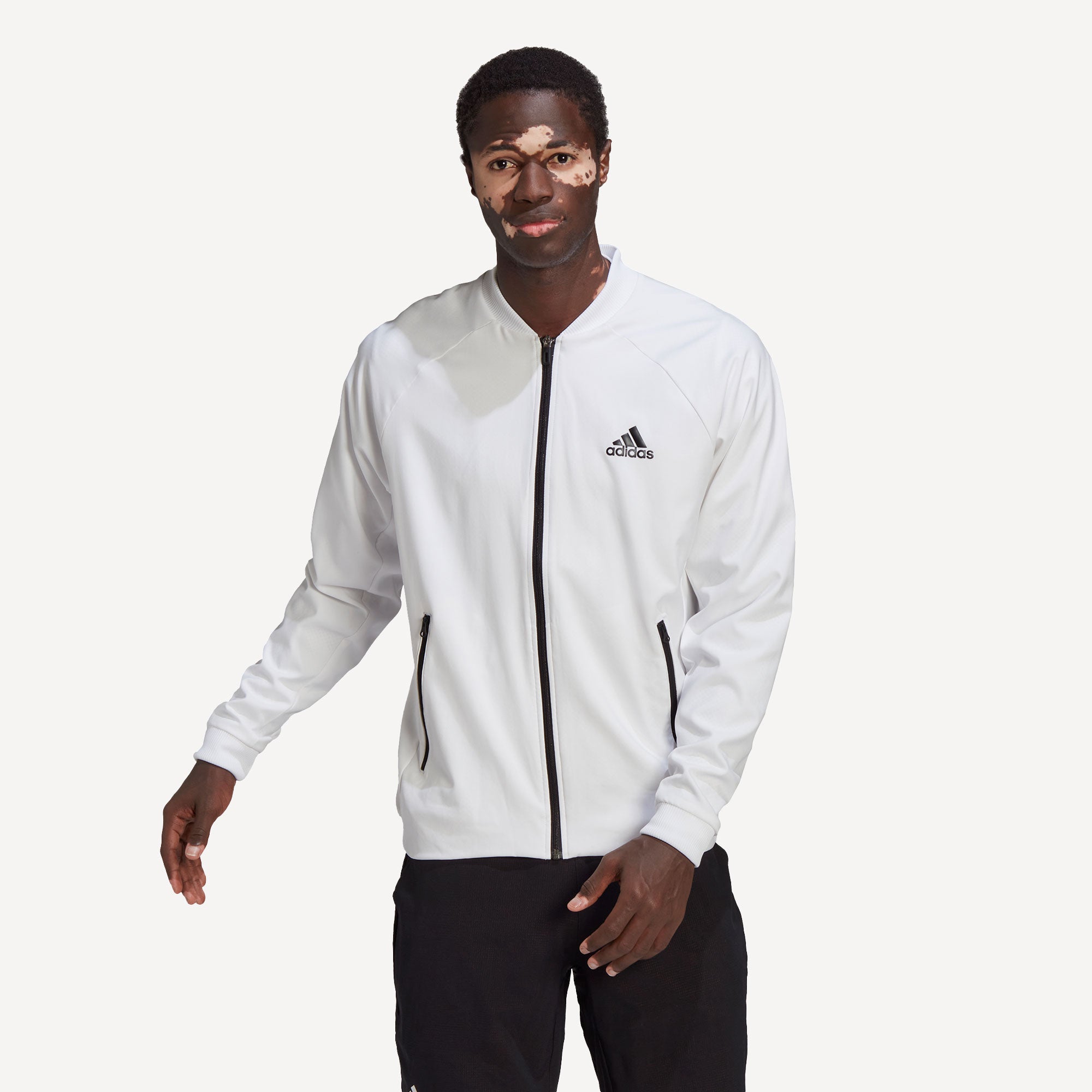 adidas Melbourne Men's Stretch Woven Tennis Jacket White (1)