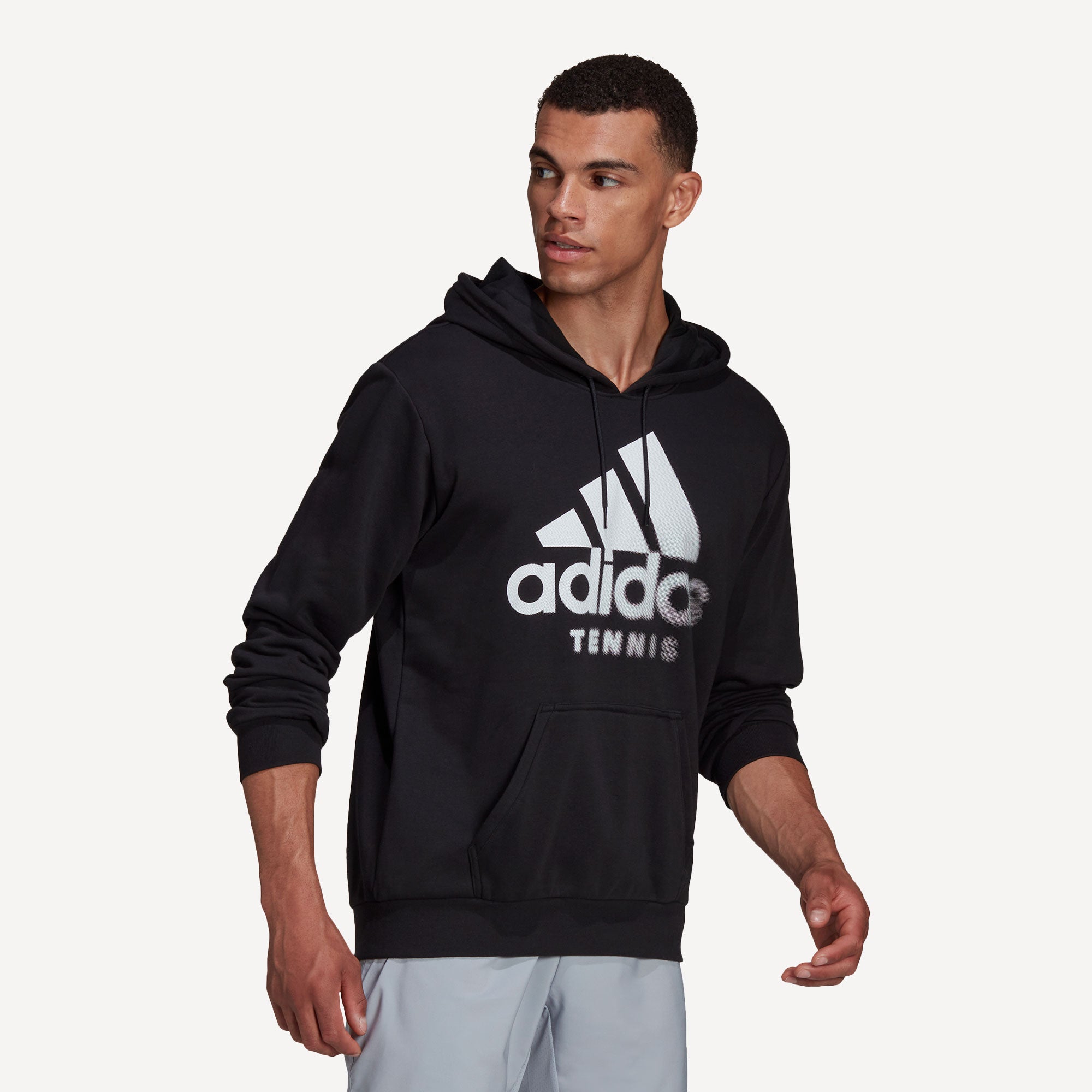 adidas Men's Graphic Tennis Hoodie Black (3)