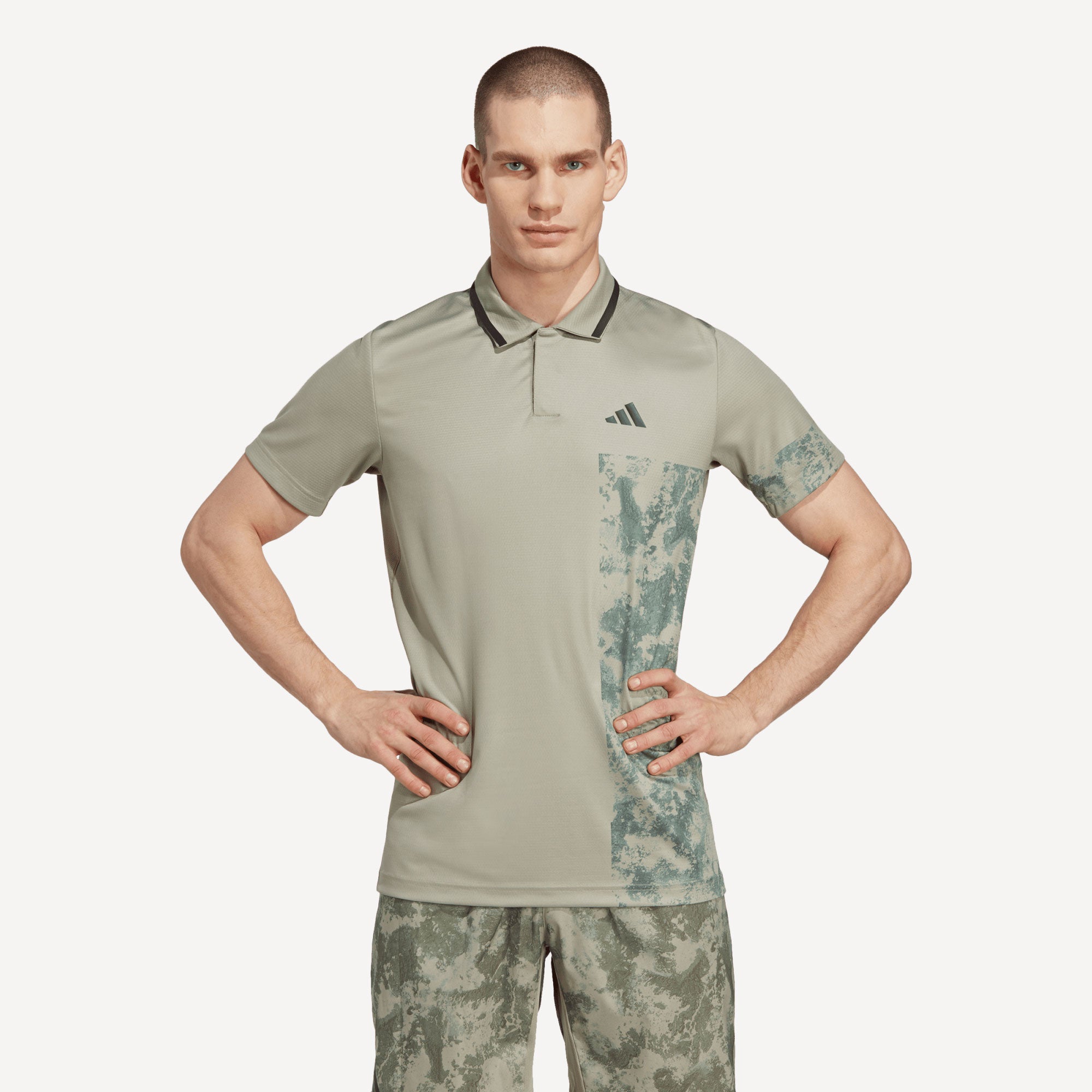 adidas Paris Freelift Men's Tennis Polo Grey (1)