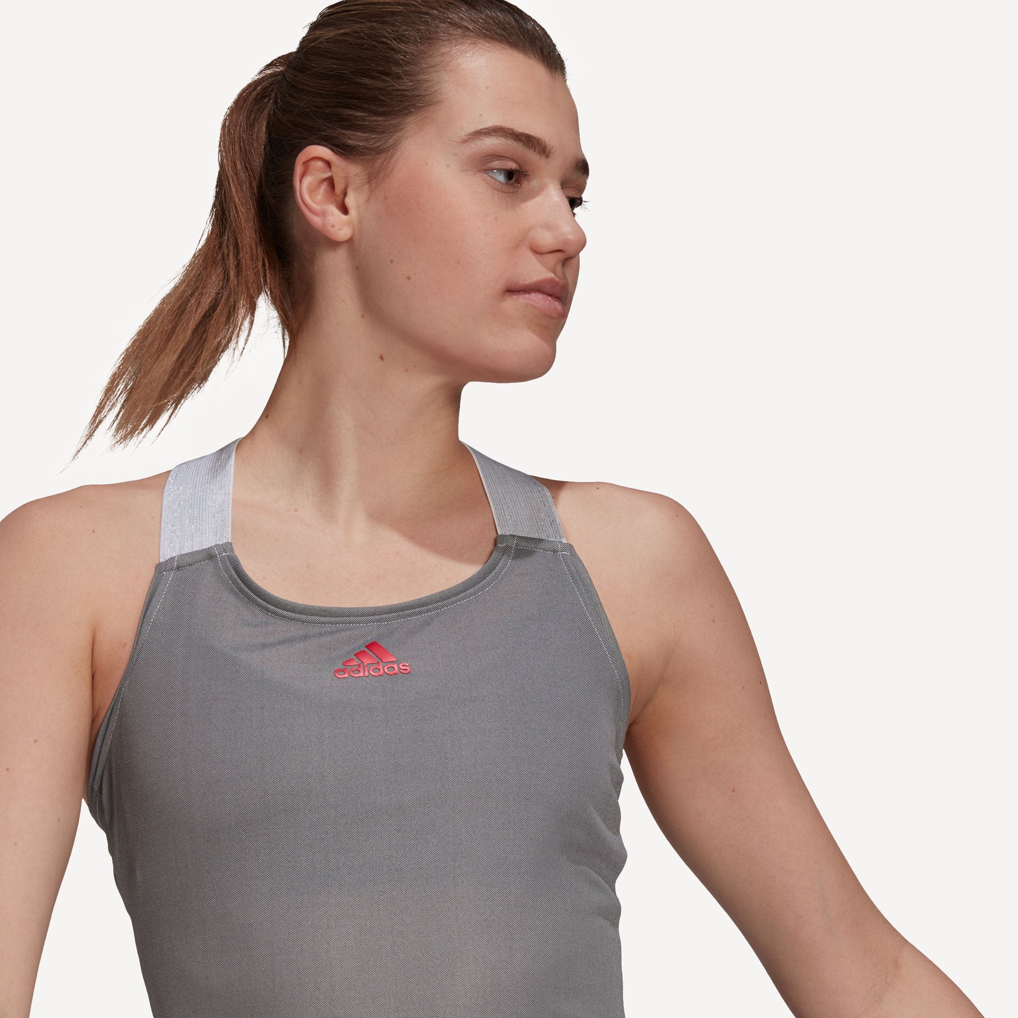 adidas Primeblue AeroReady Women's Y Tennis Tank White (4)