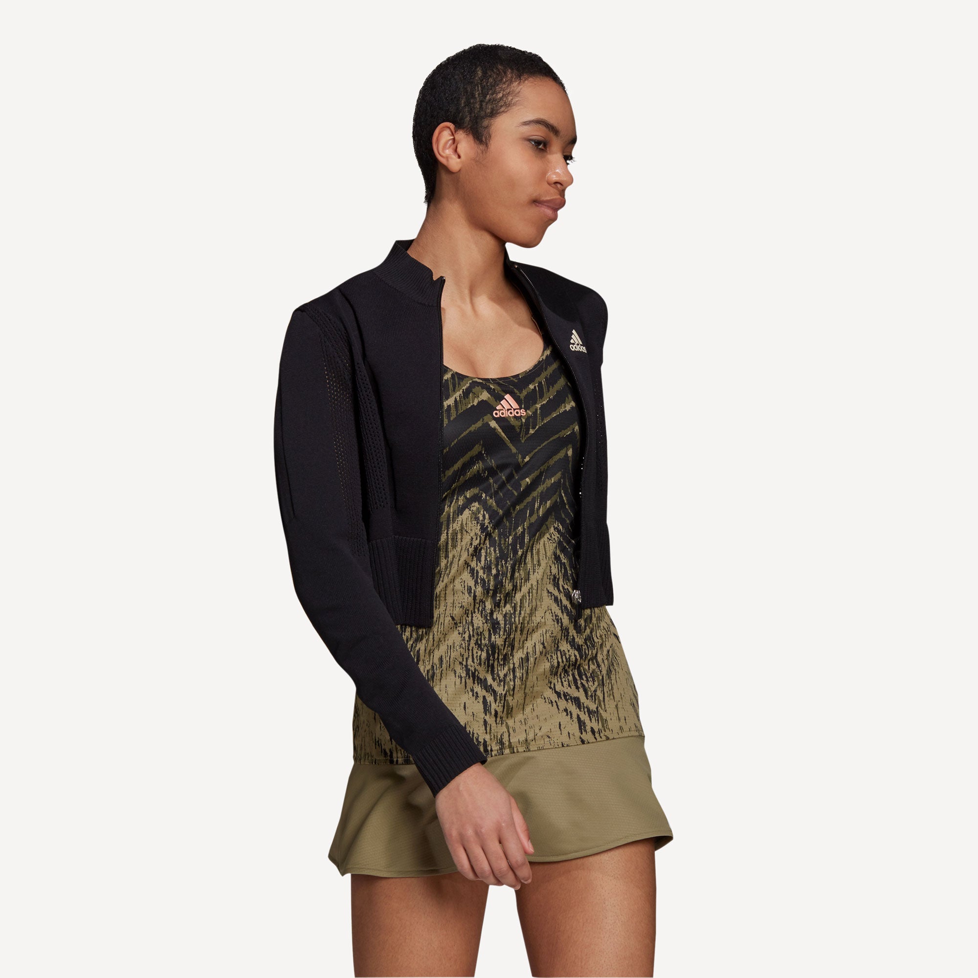 adidas Primeknit Women's Tennis Jacket Black (3)