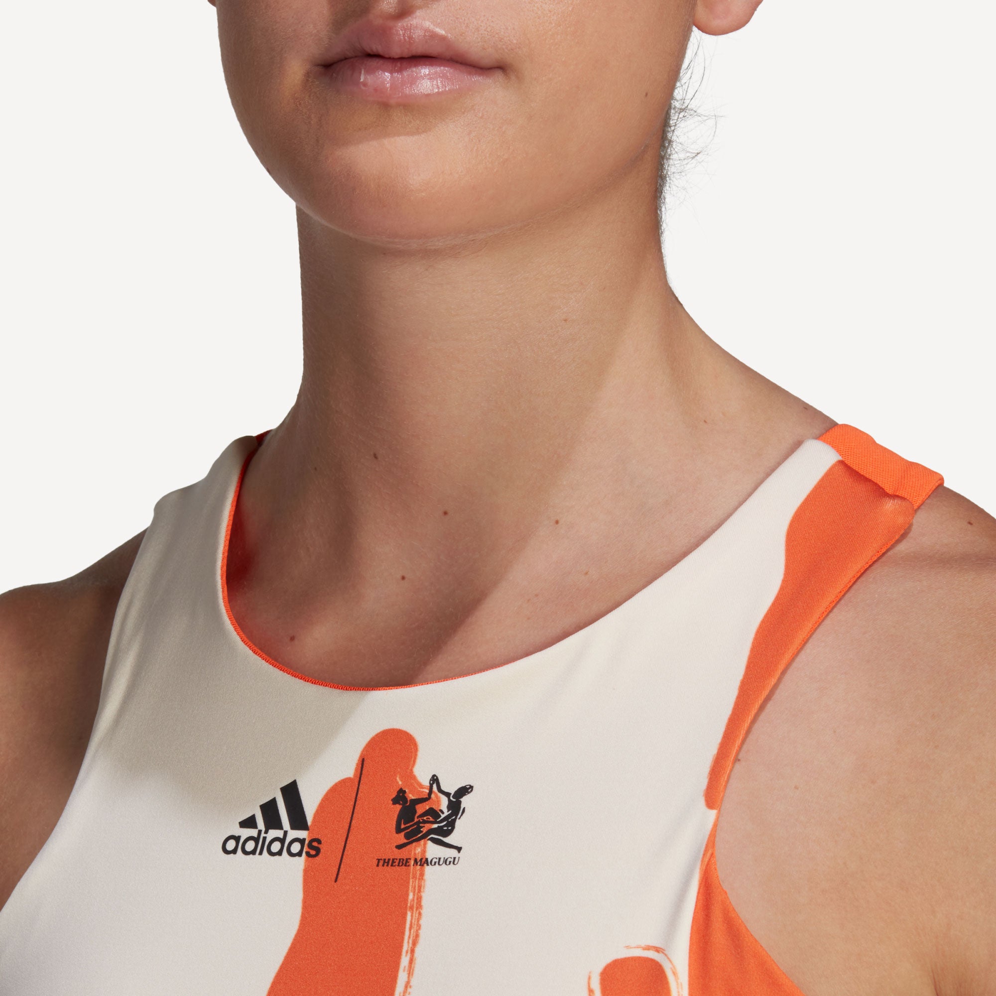 adidas x Thebe Magugu New York Women's Tennis Tank Orange (4)