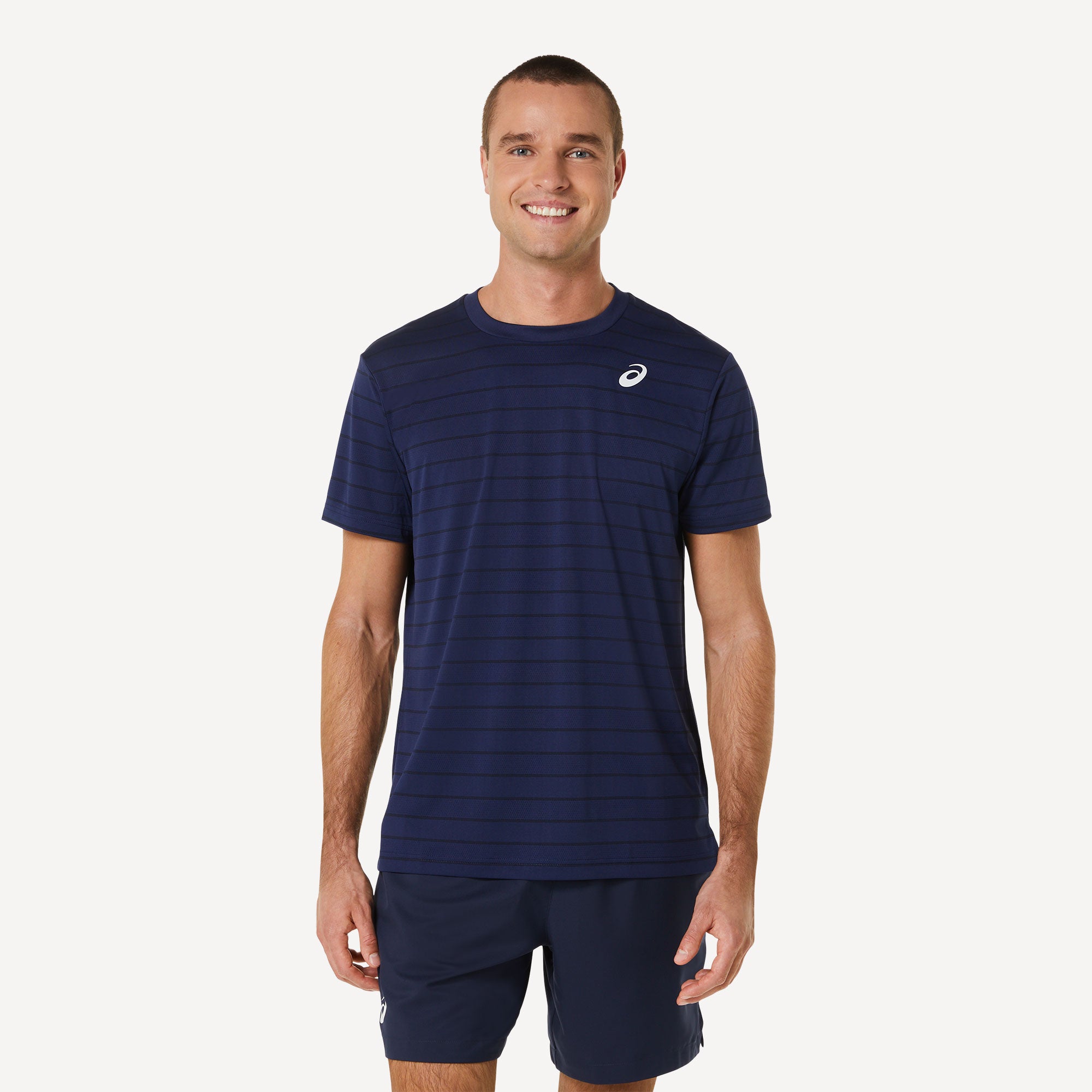 ASICS Court Men's Striped Tennis Shirt Blue (1)