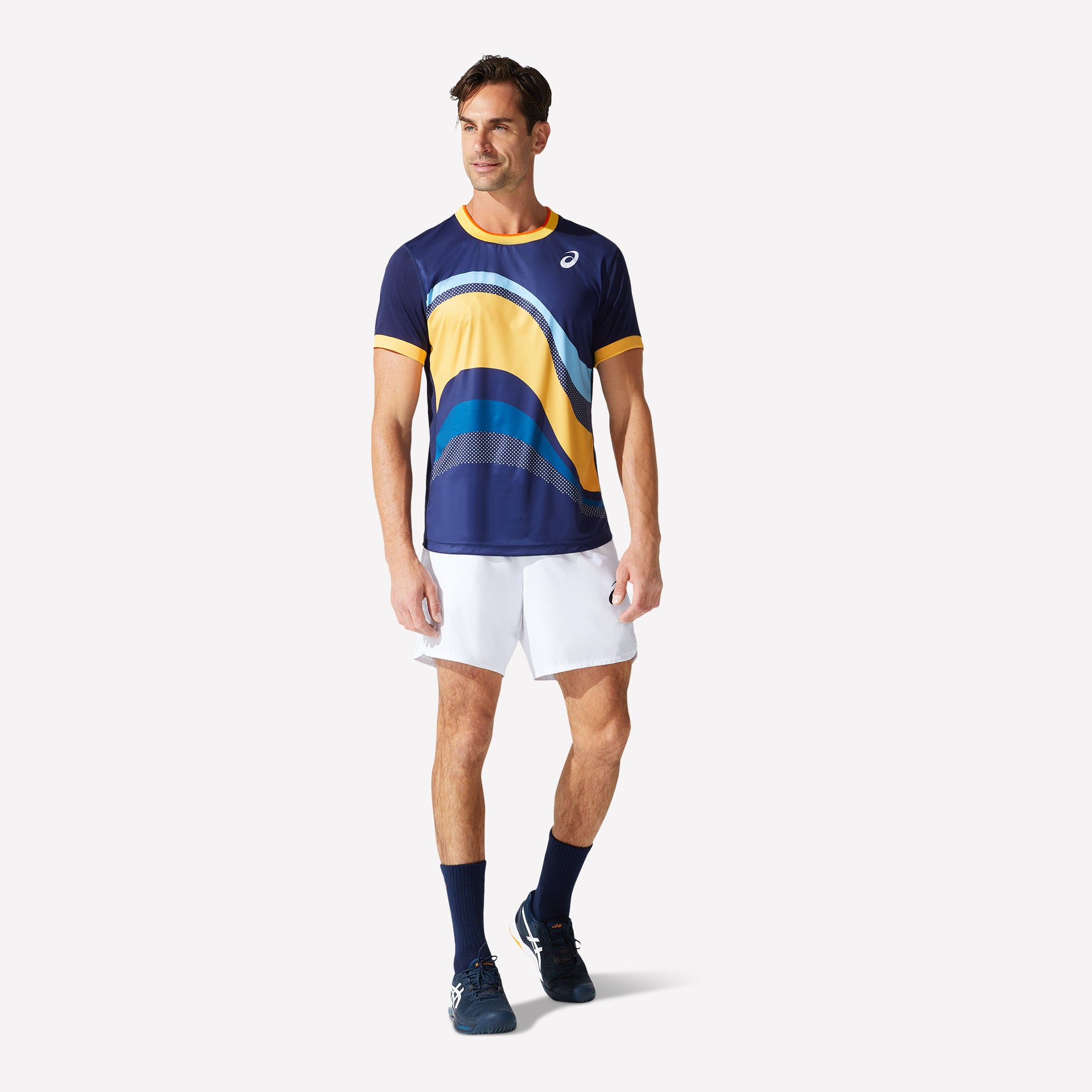 ASICS Match Men's Graphic Print Tennis Shirt Blue (3)