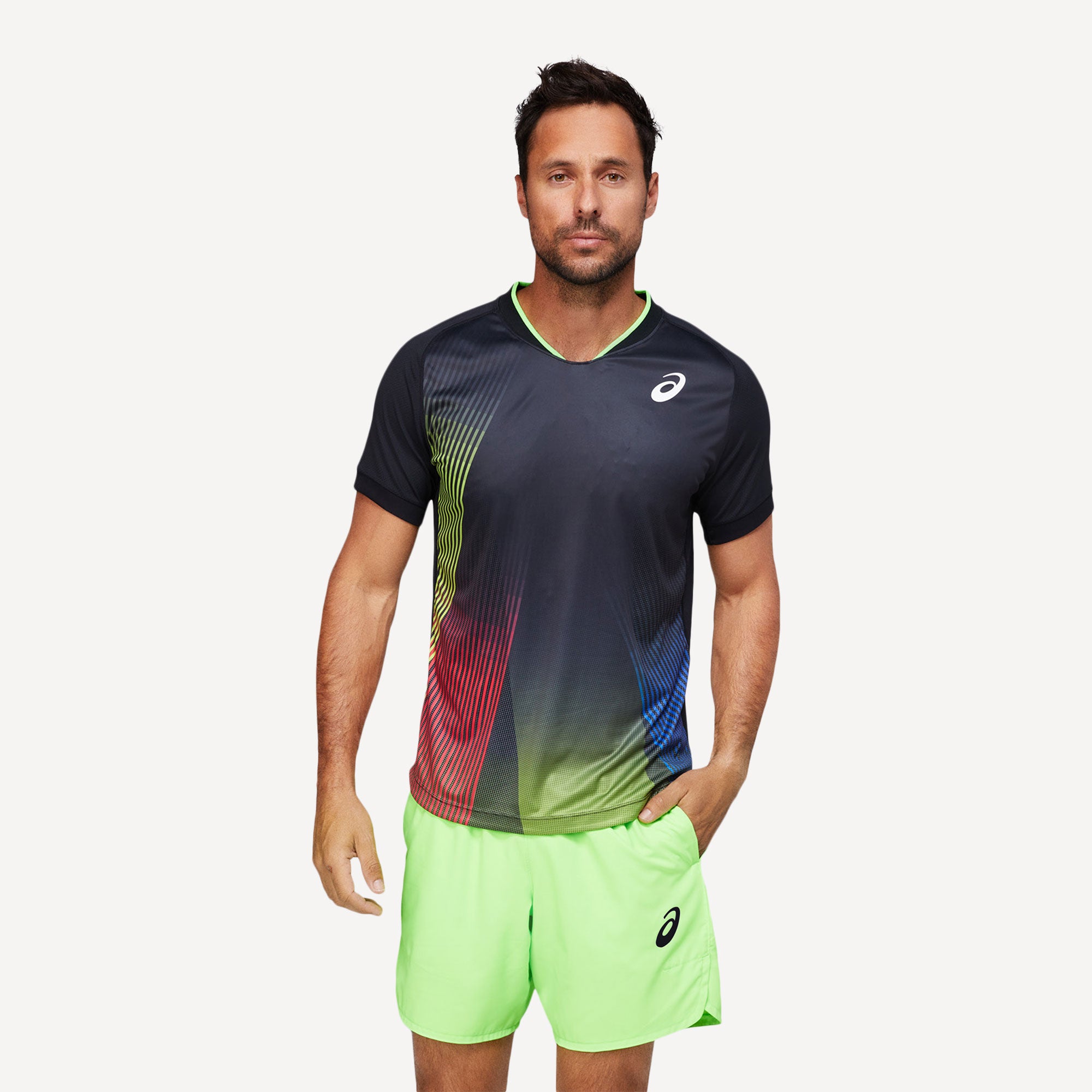 ASICS Match Men's Graphic Print Tennis Shirt Black (1)