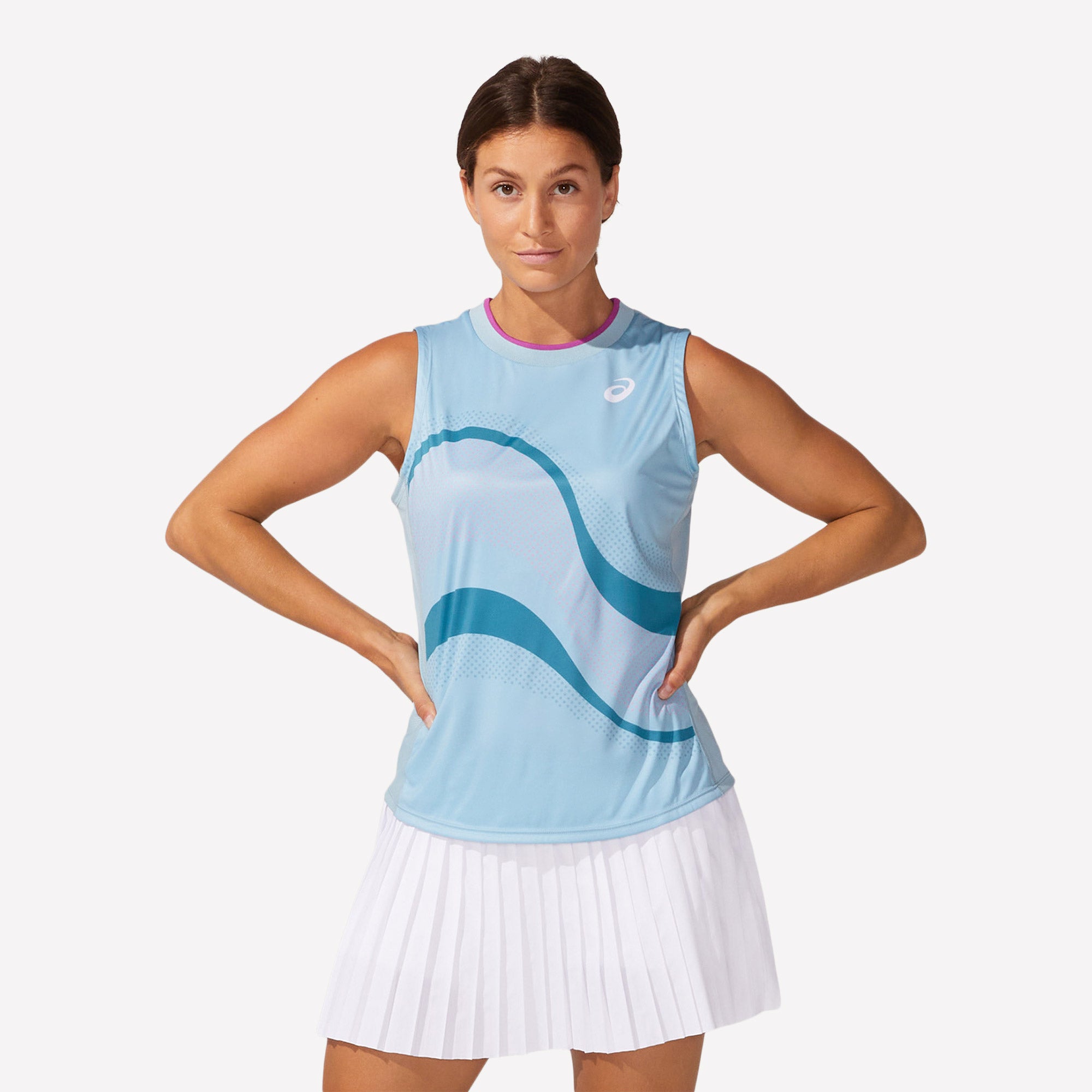 ASICS Match Women's Graphic Tennis Tank Blue (1)