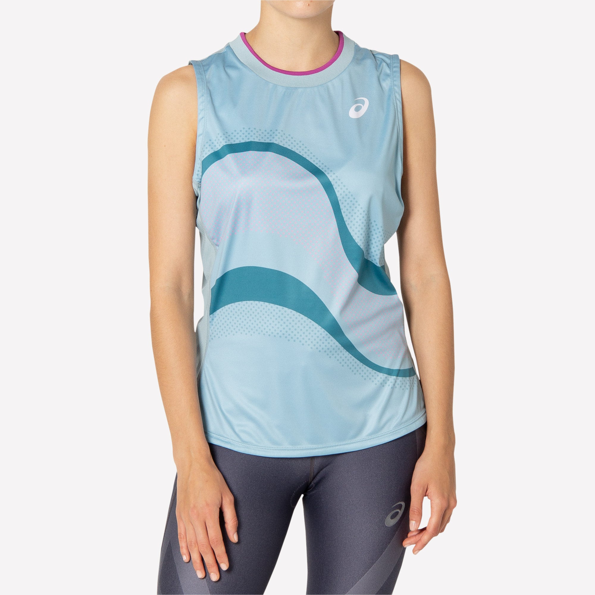 ASICS Match Women's Graphic Tennis Tank Blue (4)