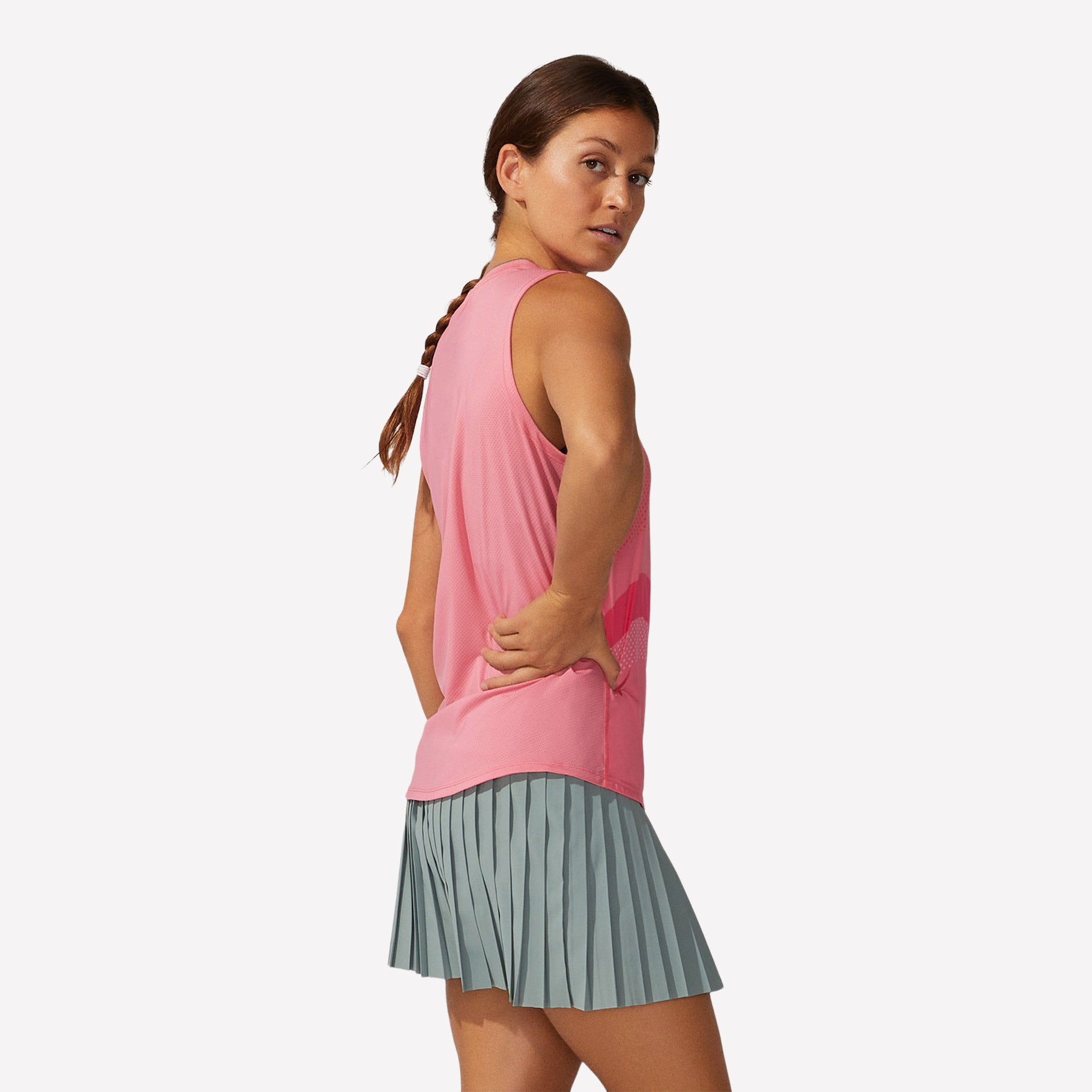 ASICS Match Women's Graphic Tennis Tank Pink (2)