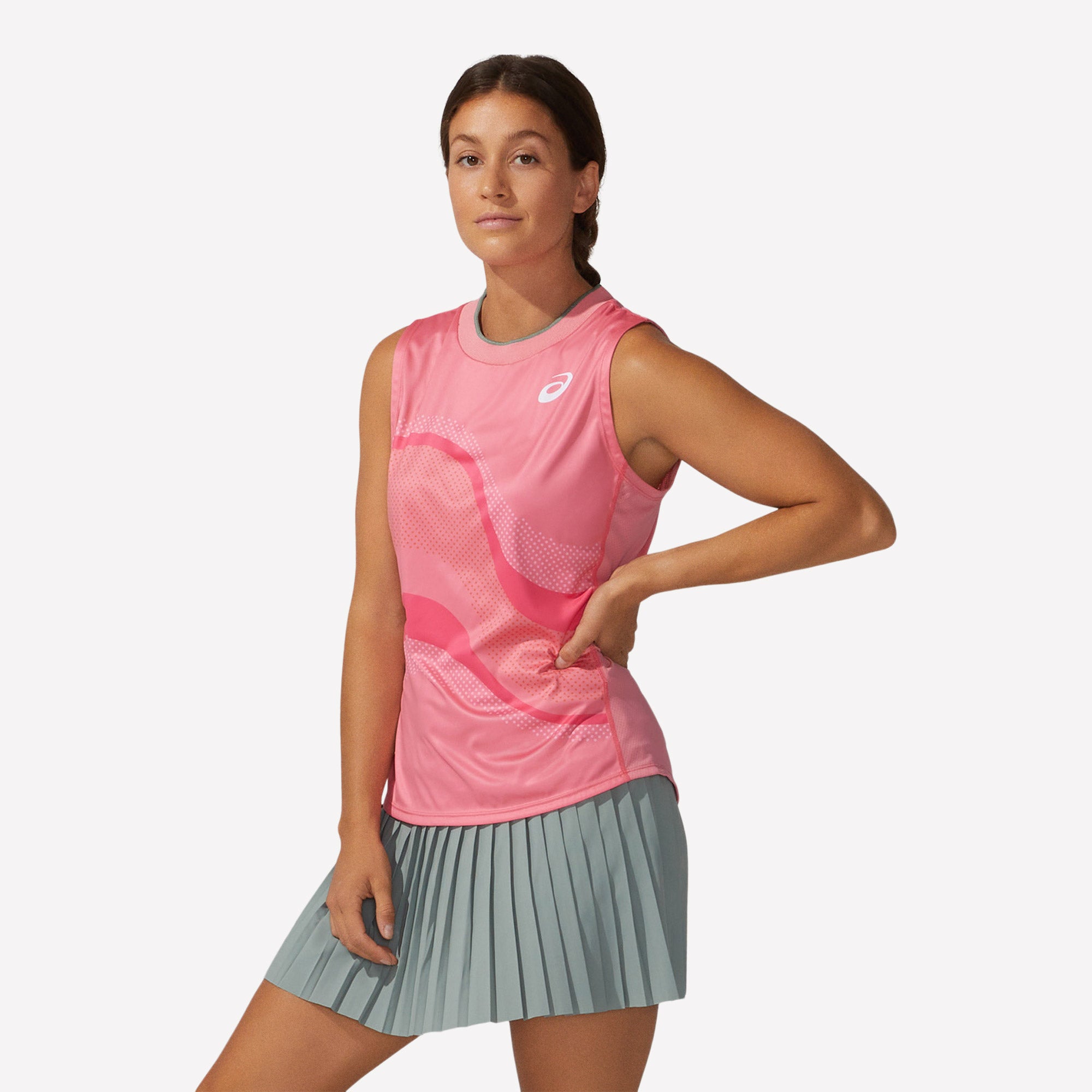 ASICS Match Women's Graphic Tennis Tank Pink (3)