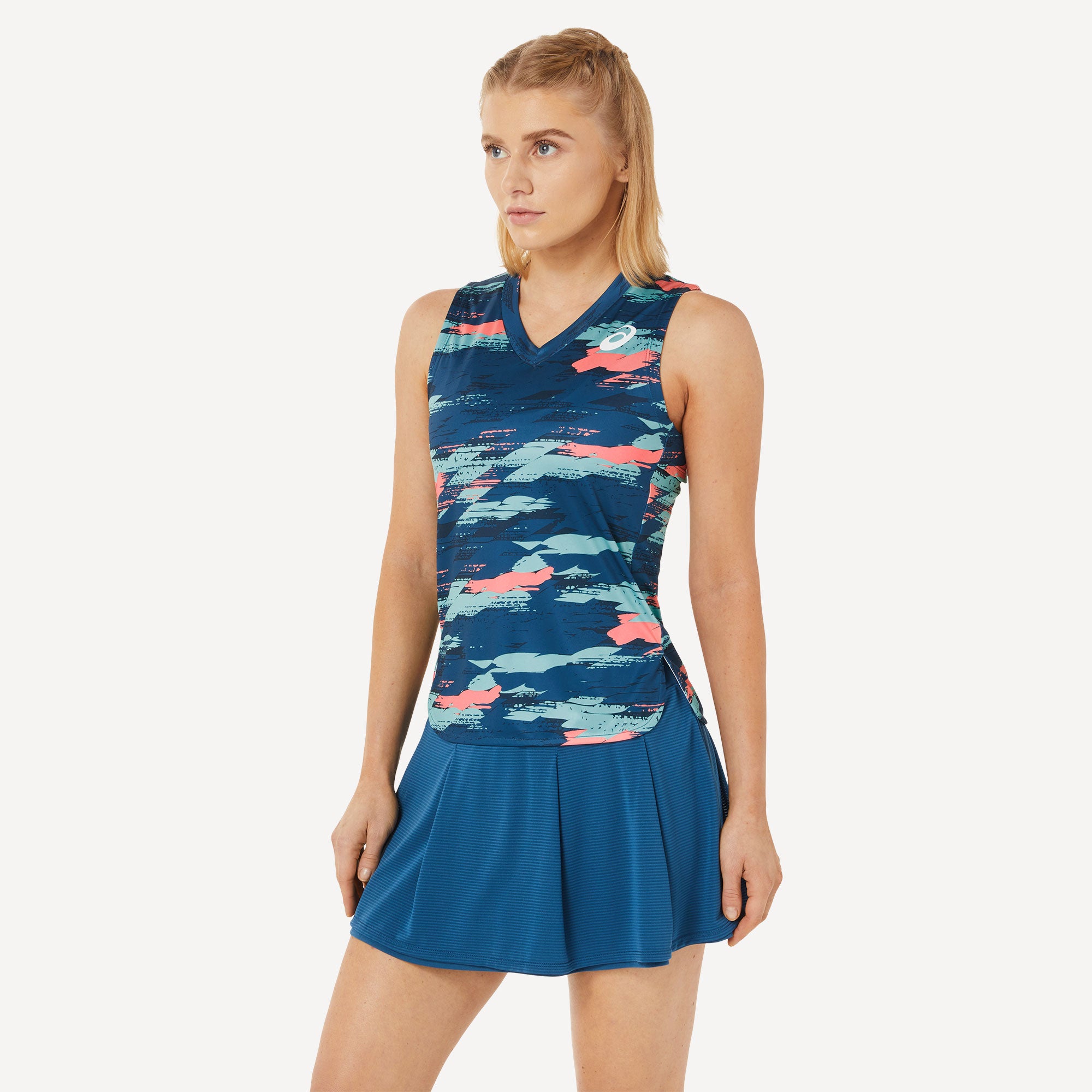 ASICS Match Women's Graphic Tennis Tank Blue (3)