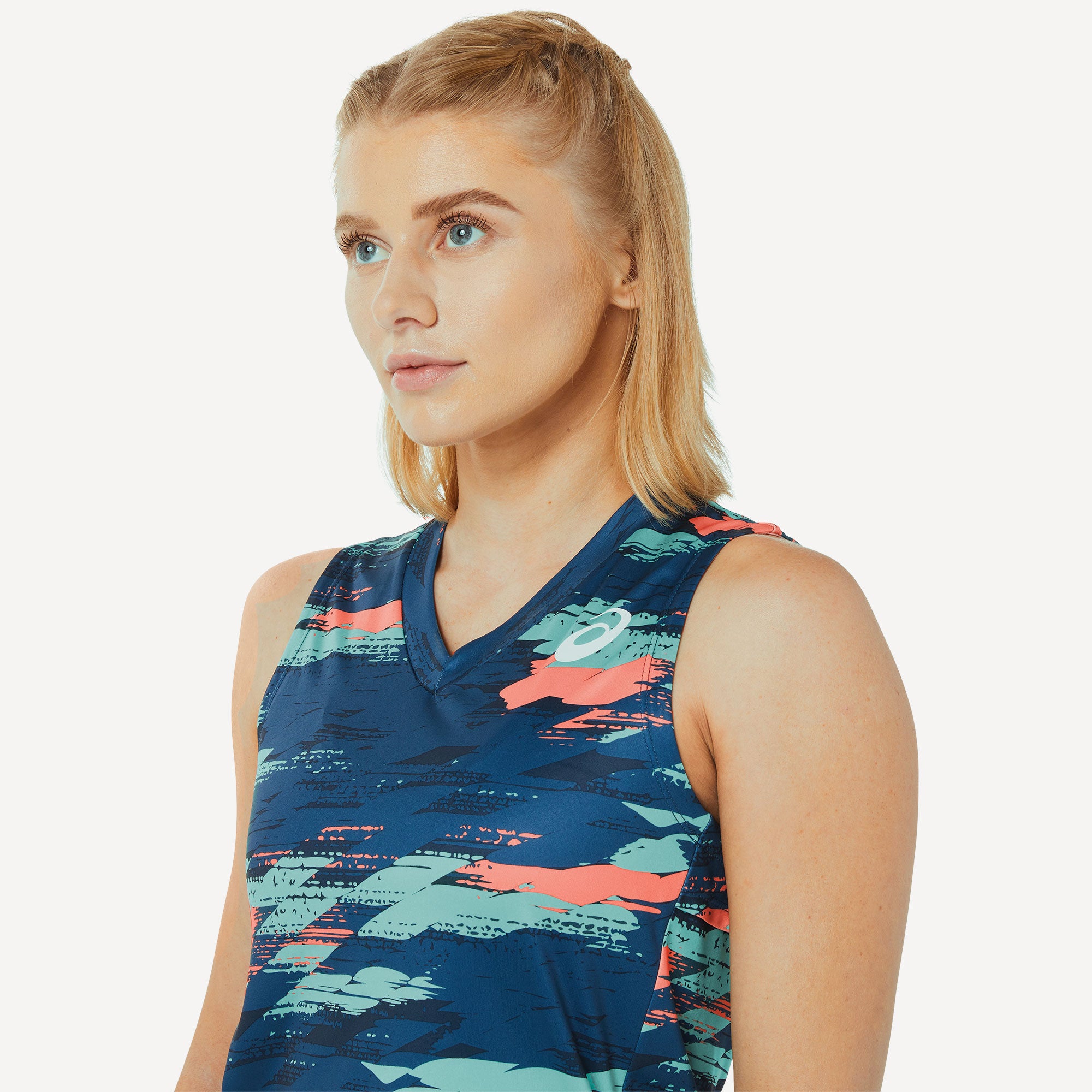 ASICS Match Women's Graphic Tennis Tank Blue (4)