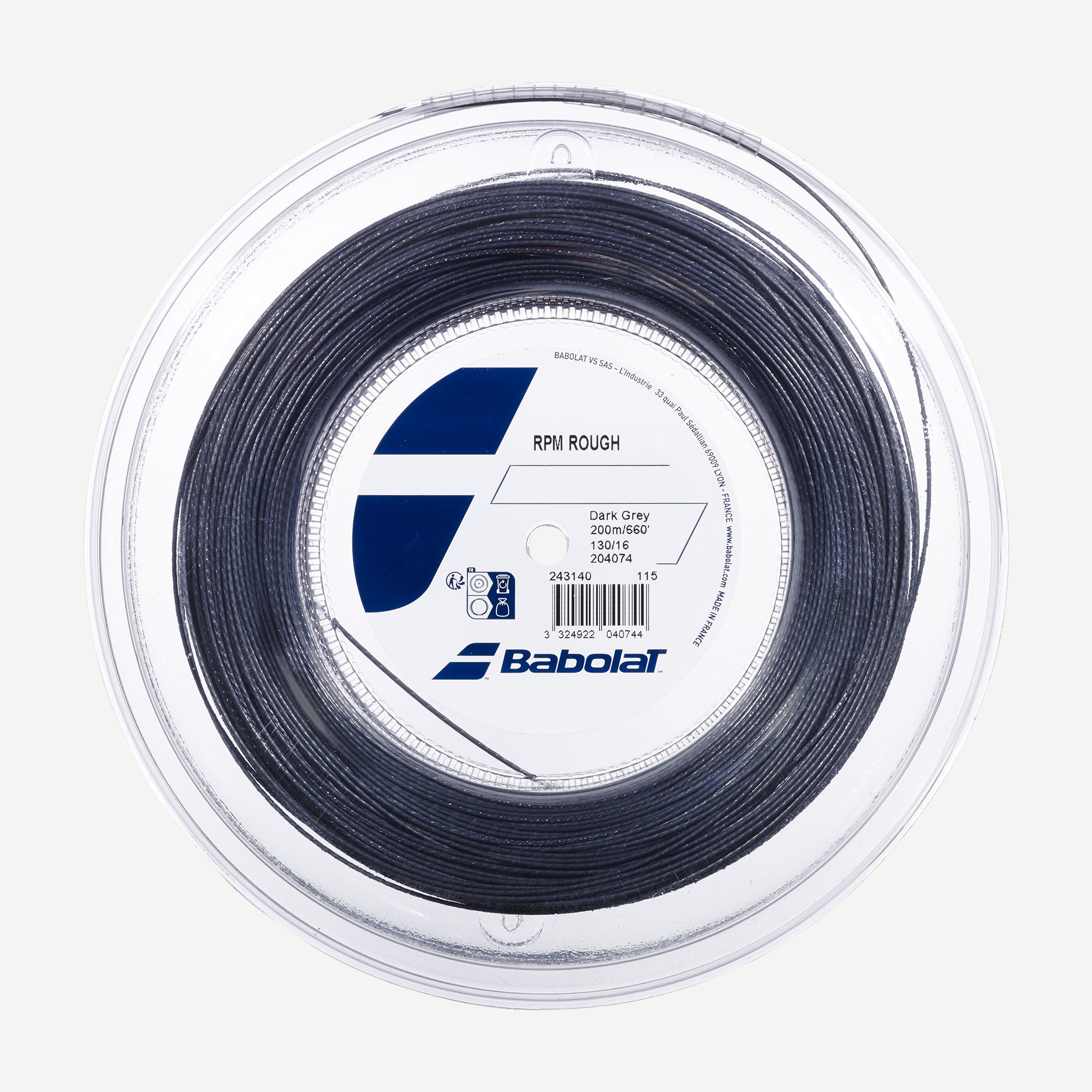 Babolat RPM Rough Tennis String Reel 200m Grey