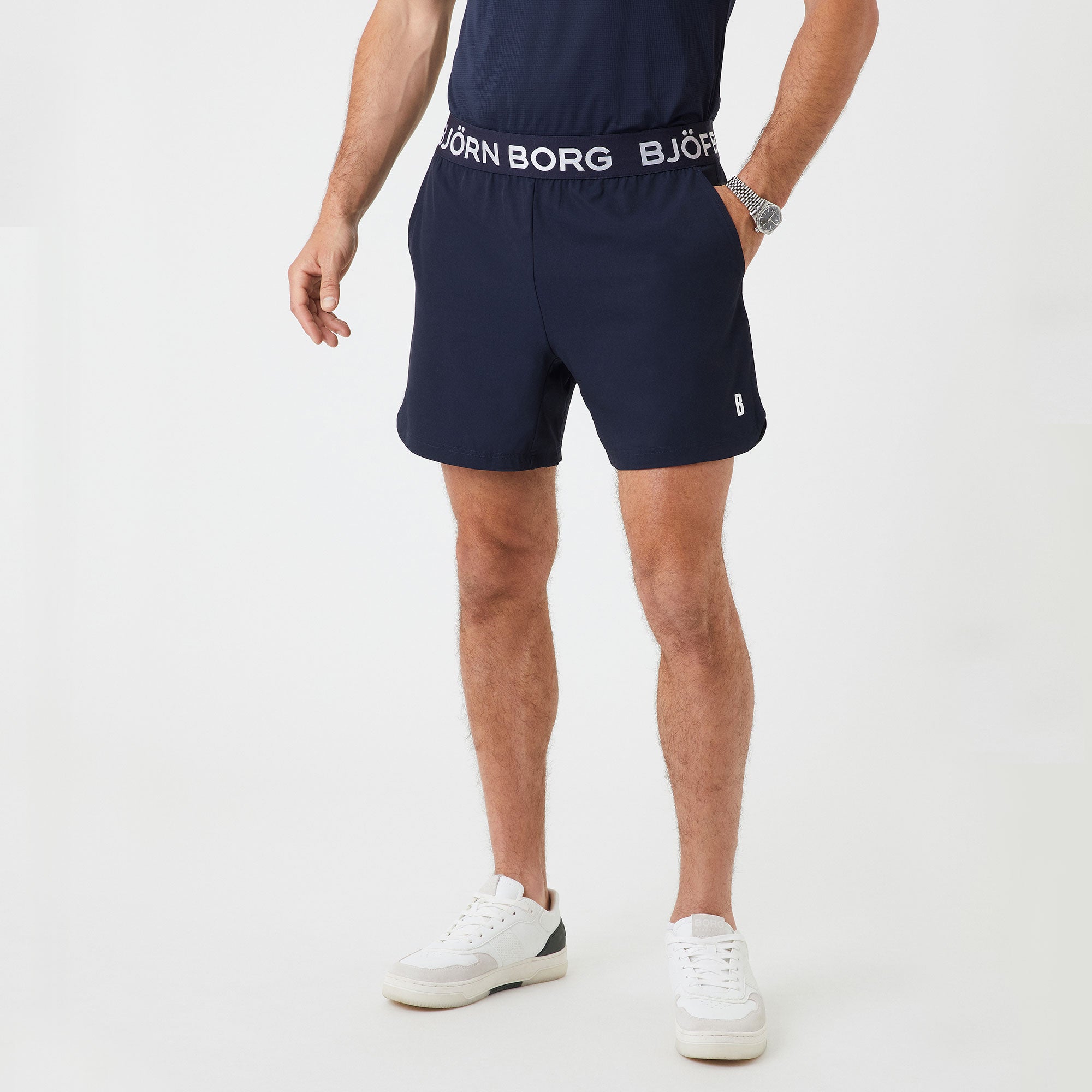 Björn Borg Ace Men's 7-Inch Tennis Shorts Dark Blue (1)