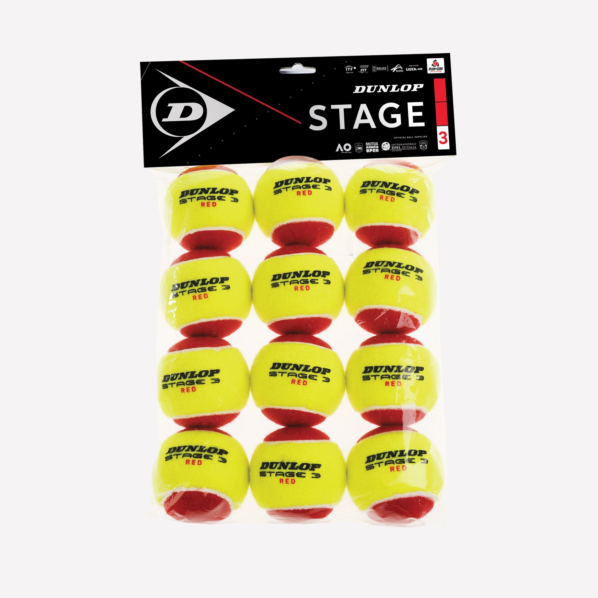 Dunlop Stage 3 Red 12 Tennis Balls 1