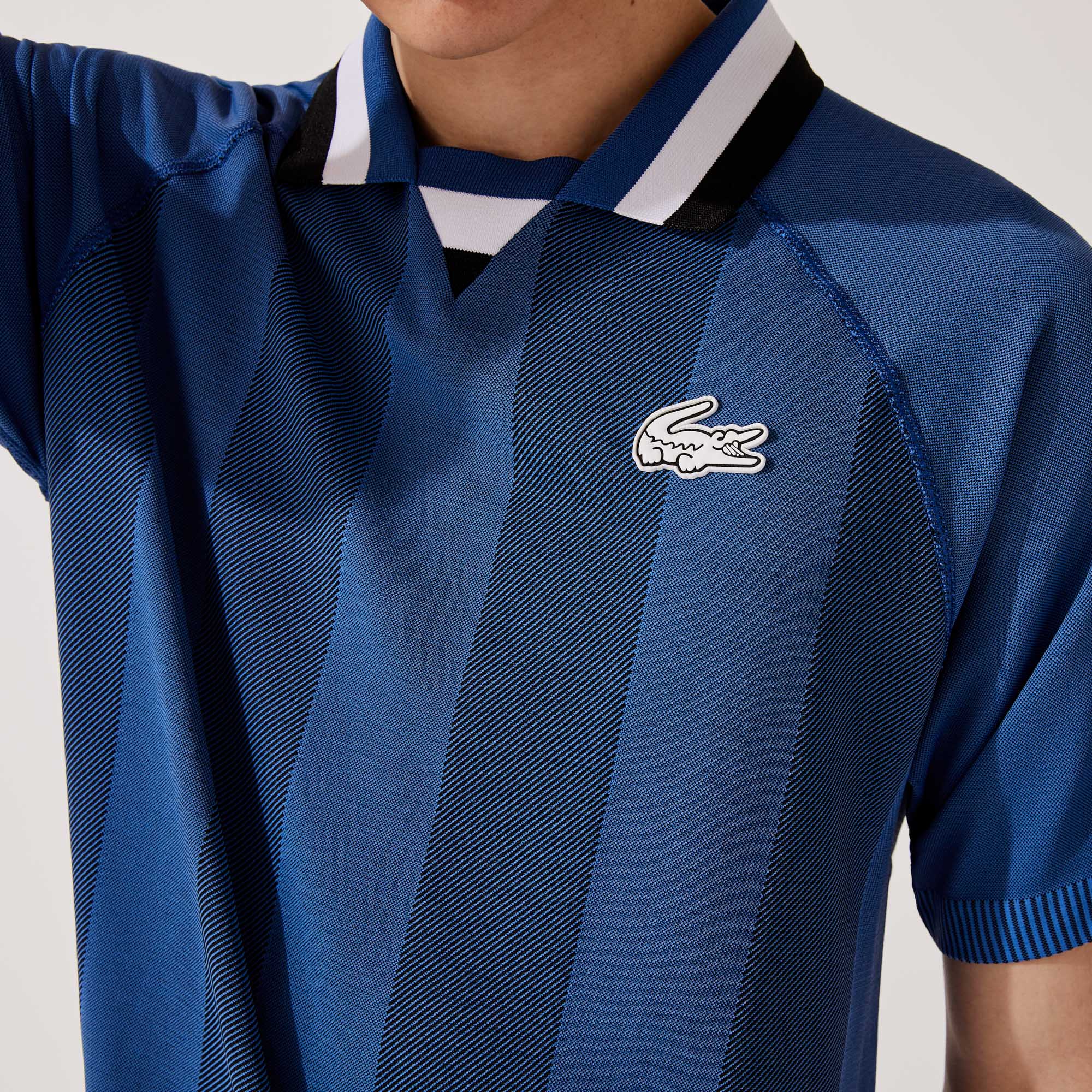 Lacoste Men's Jacquard Tennis Polo Blue (4)