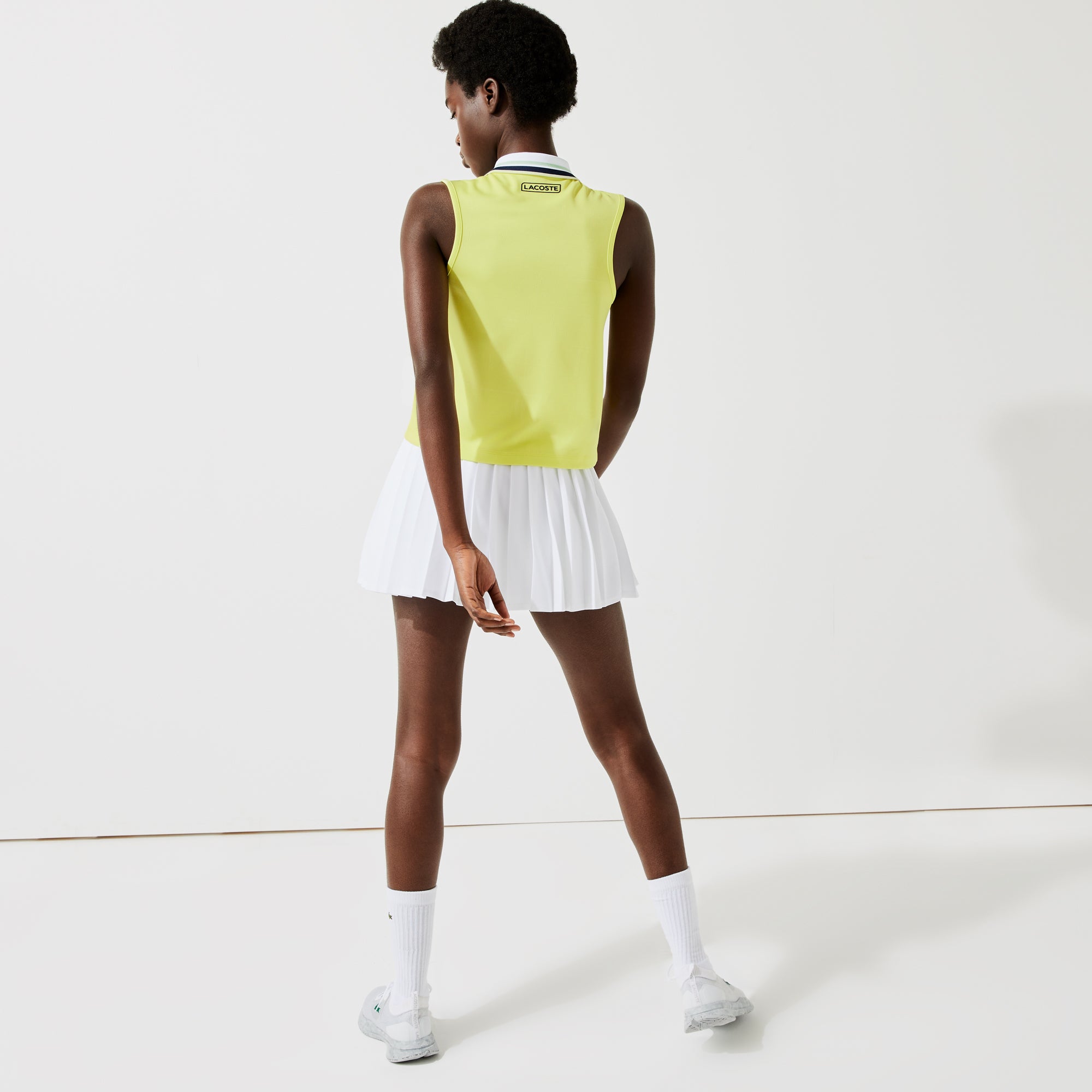 Lacoste Women's Jacquard Tennis Tank Yellow (2)