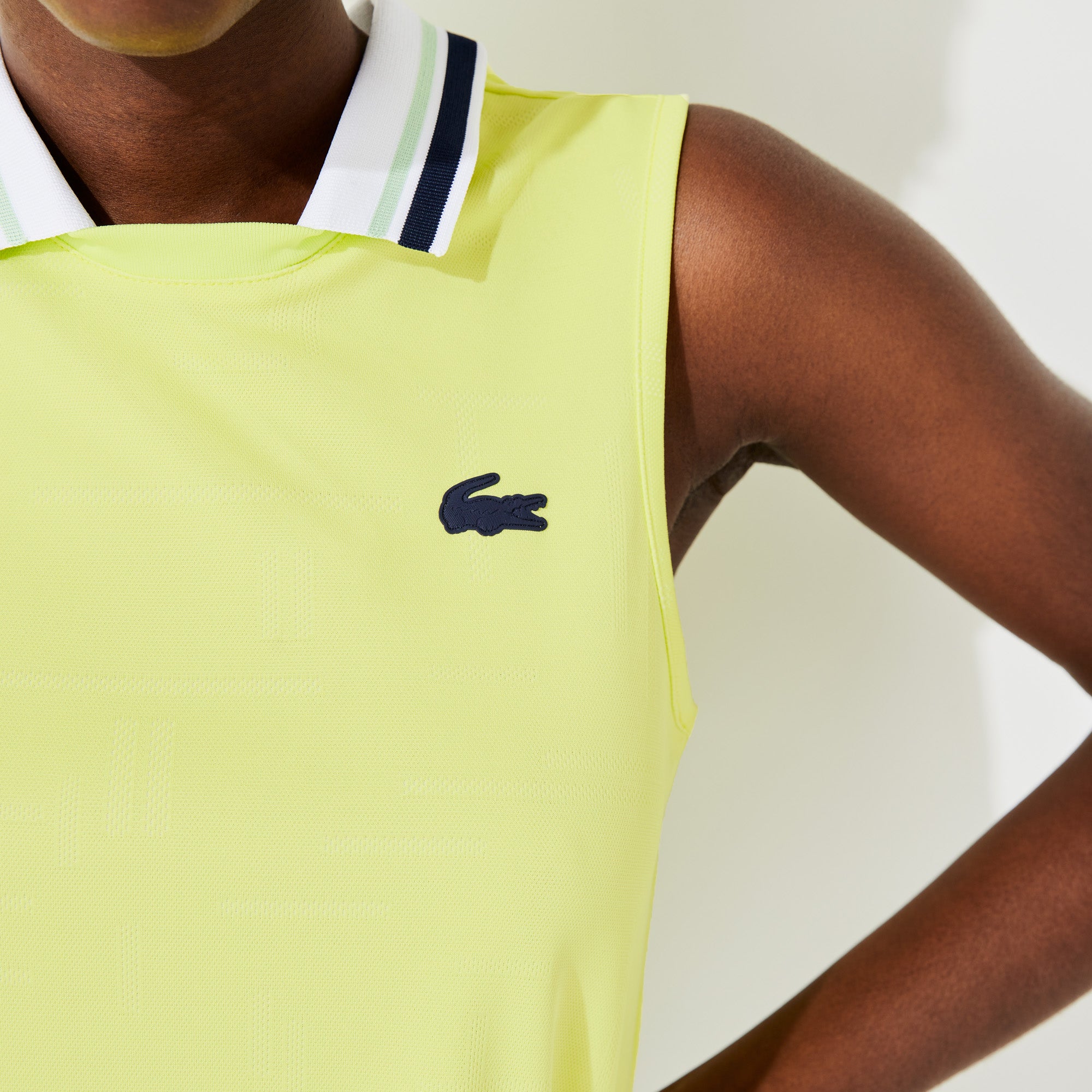 Lacoste Women's Jacquard Tennis Tank Yellow (3)