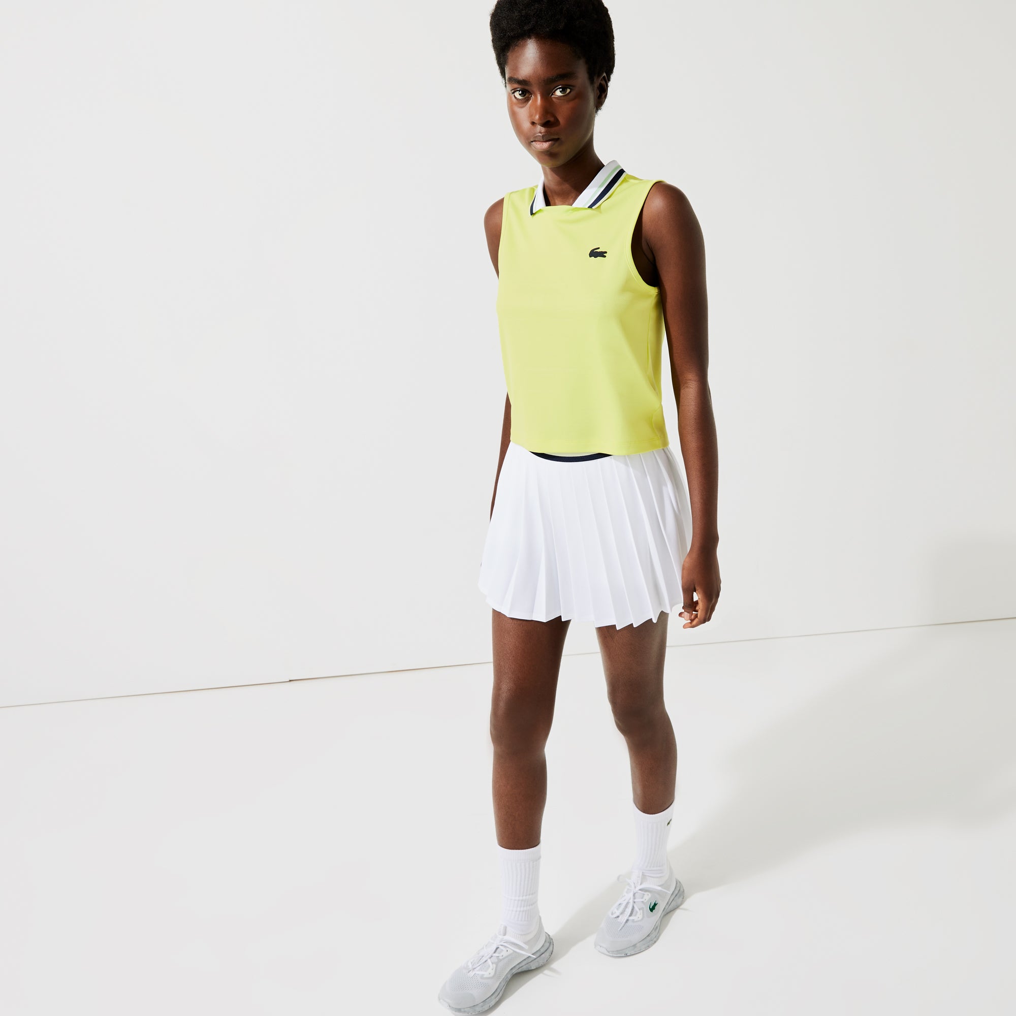 Lacoste Women's Jacquard Tennis Tank Yellow (5)