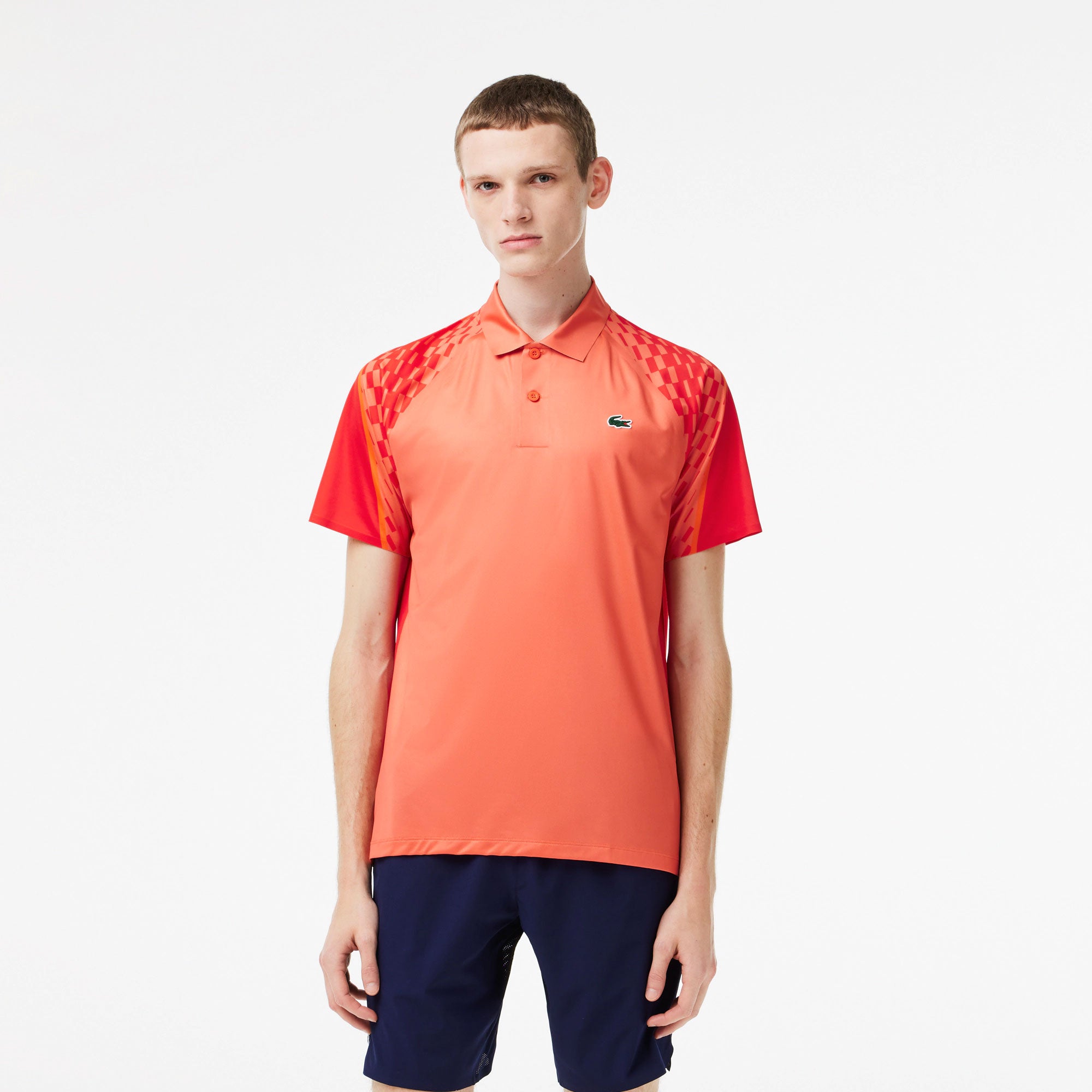 Lacoste x Novak Djokovic Heren Stretch TennispoloLacoste x Novak Djokovic Men's Stretch Tennis Polo Red (1)