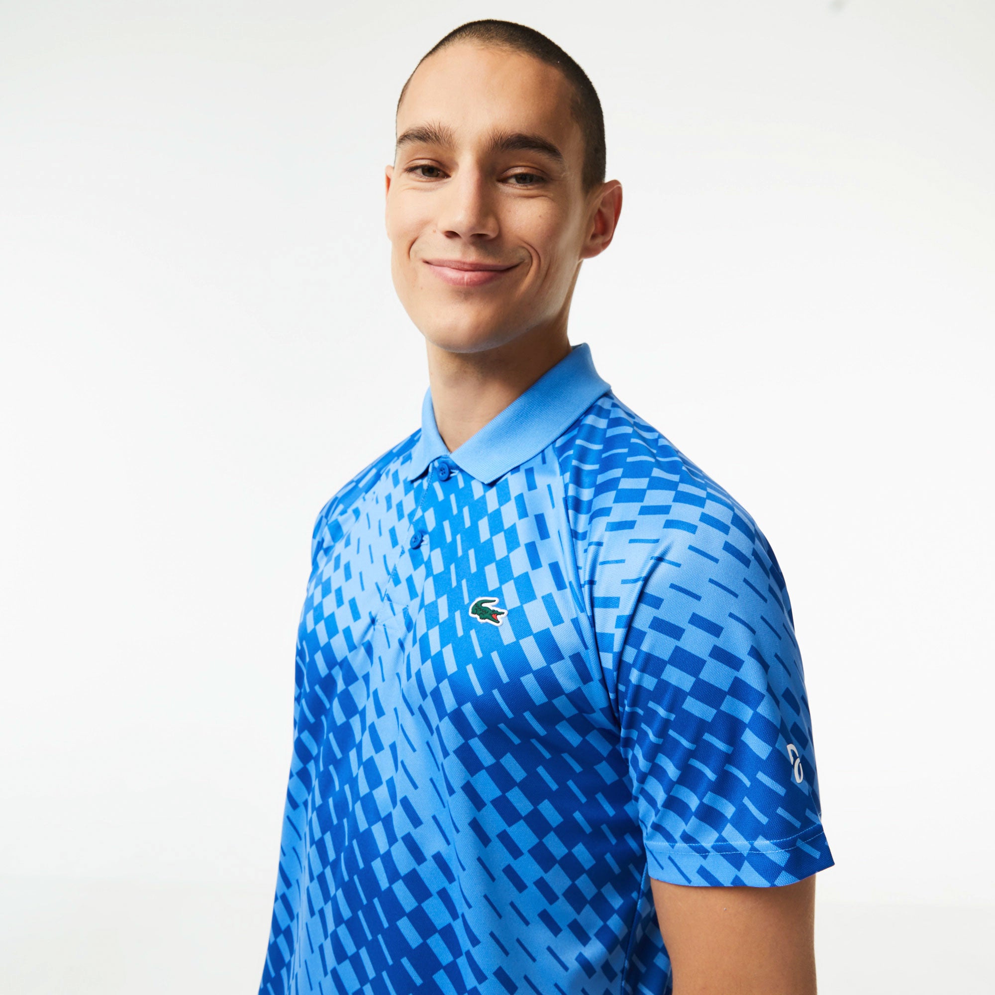 Lacoste x Novak Djokovic Ultra Dry Men's Pique Tennis Polo Blue (3)