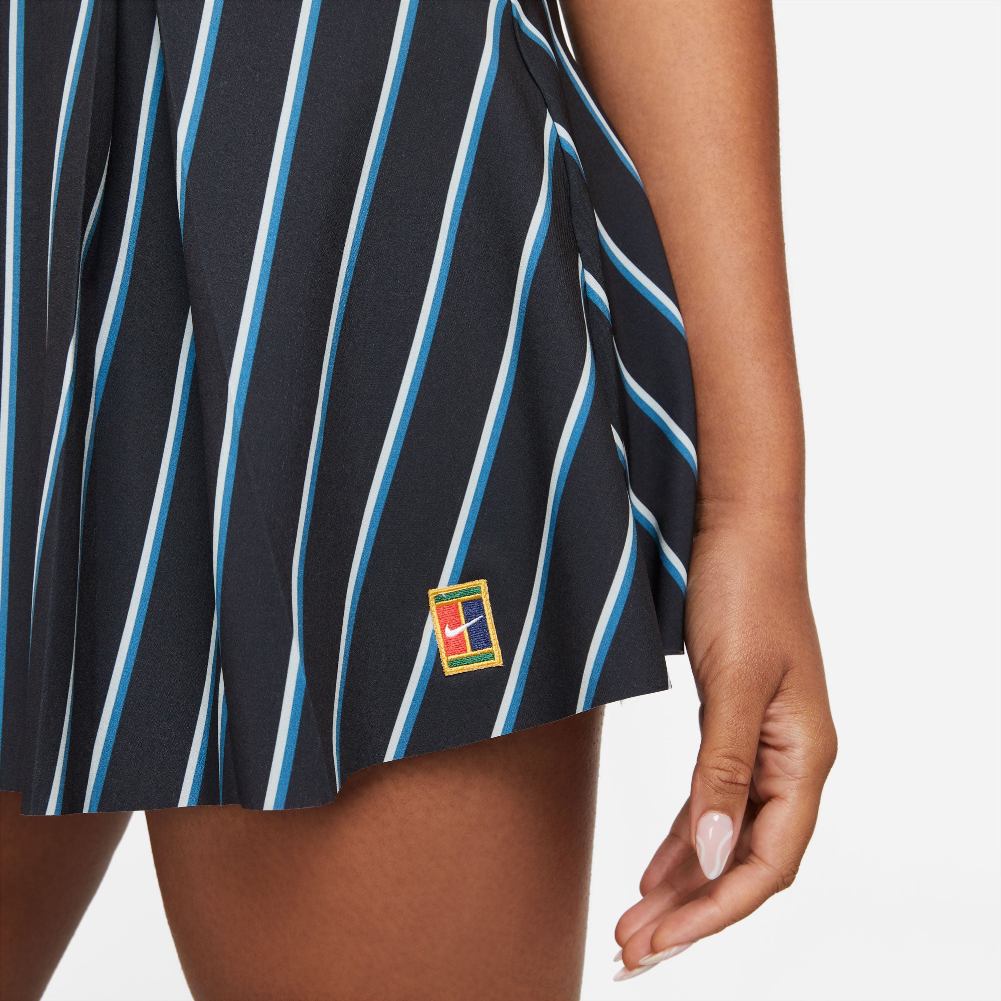 Nike Dri-FIT Club Women's Tall 15-Inch Printed Tennis Skirt Black (4)