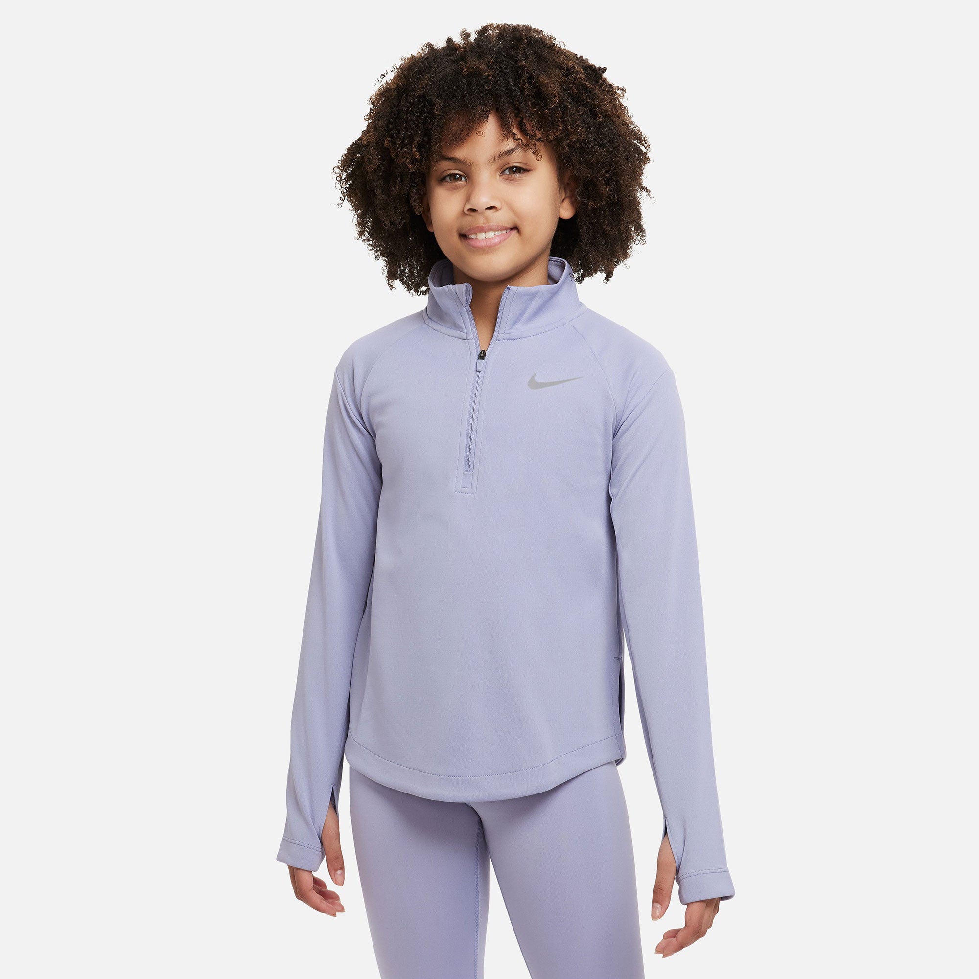 Nike Dri-FIT Girls' Long-Sleeve Top Purple (1)