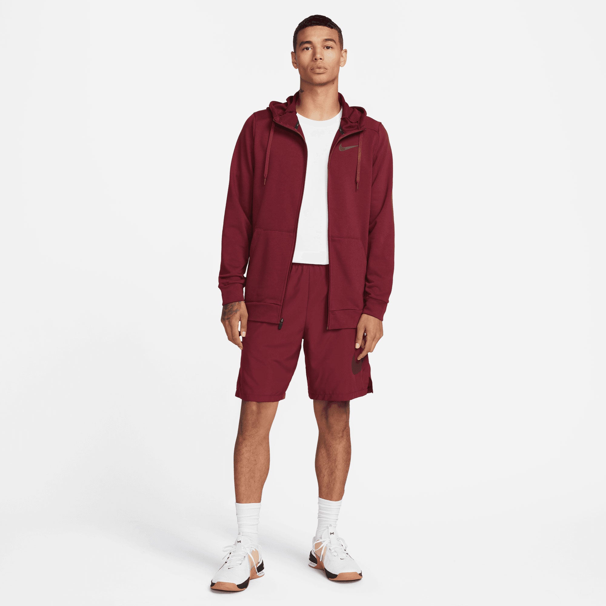 Nike Dri-FIT Men's Fleece Full-Zip Training Hoodie Red (5)
