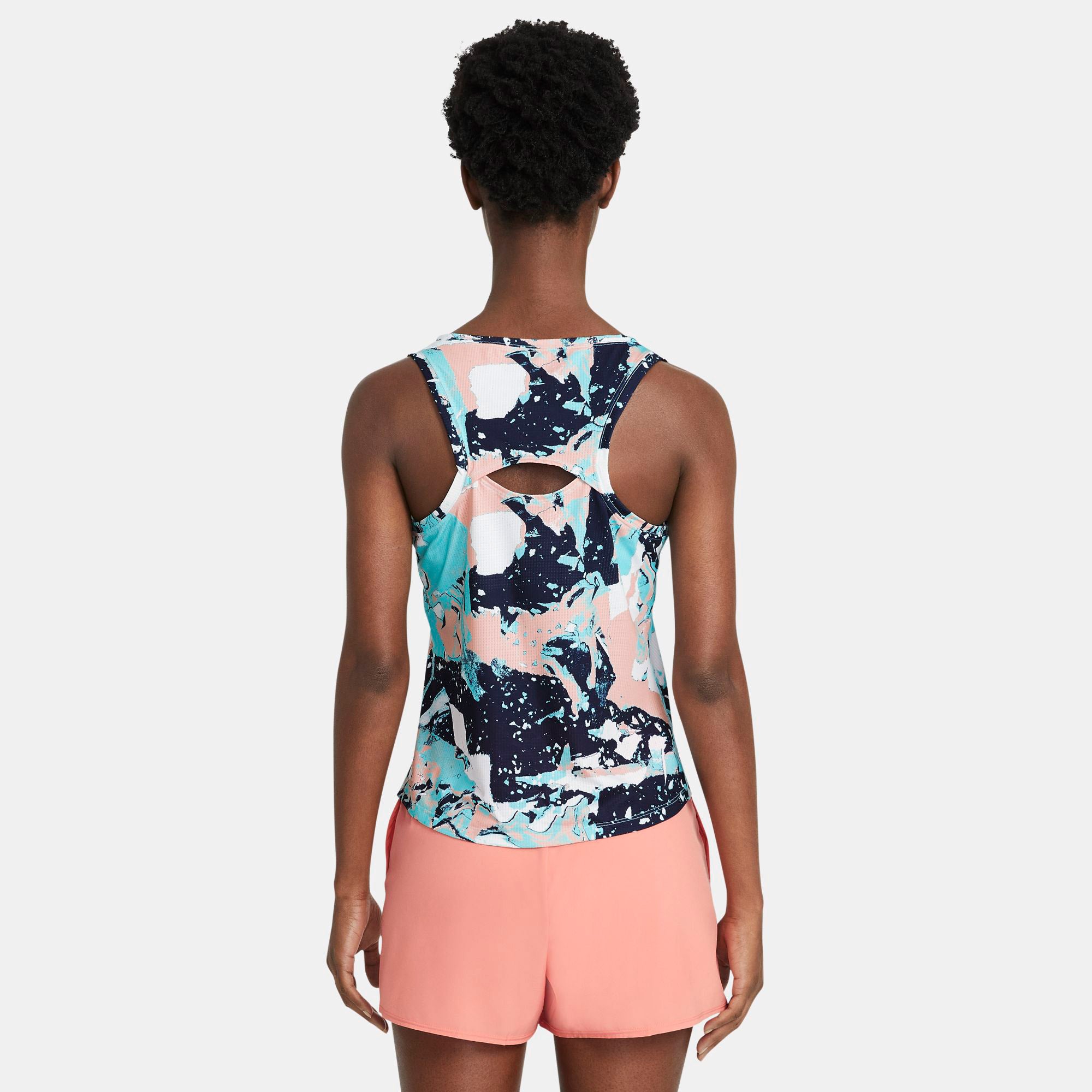 Nike Dri-FIT Victory Women's Printed Tennis Tank Blue (2)