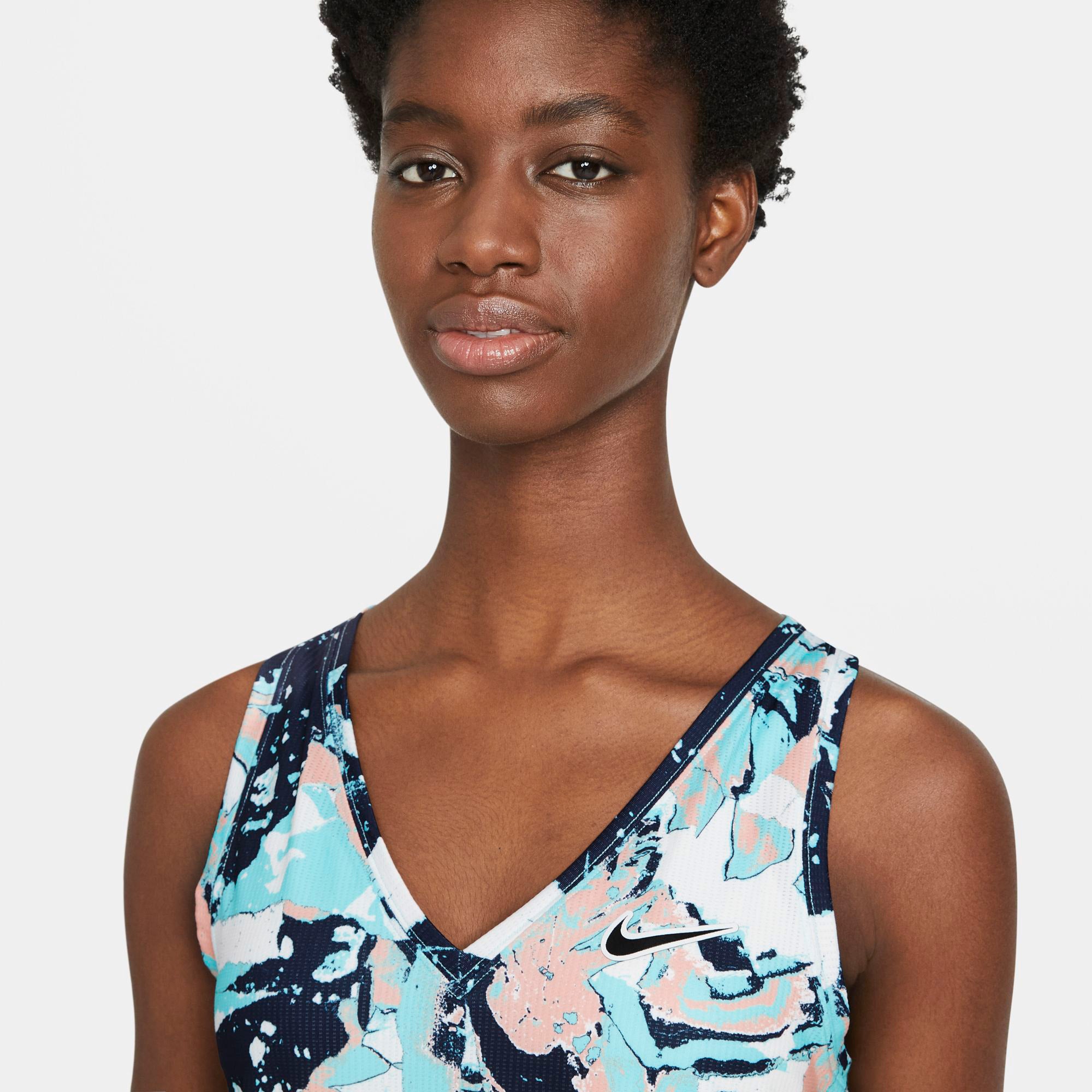 Nike Dri-FIT Victory Women's Printed Tennis Tank Blue (4)