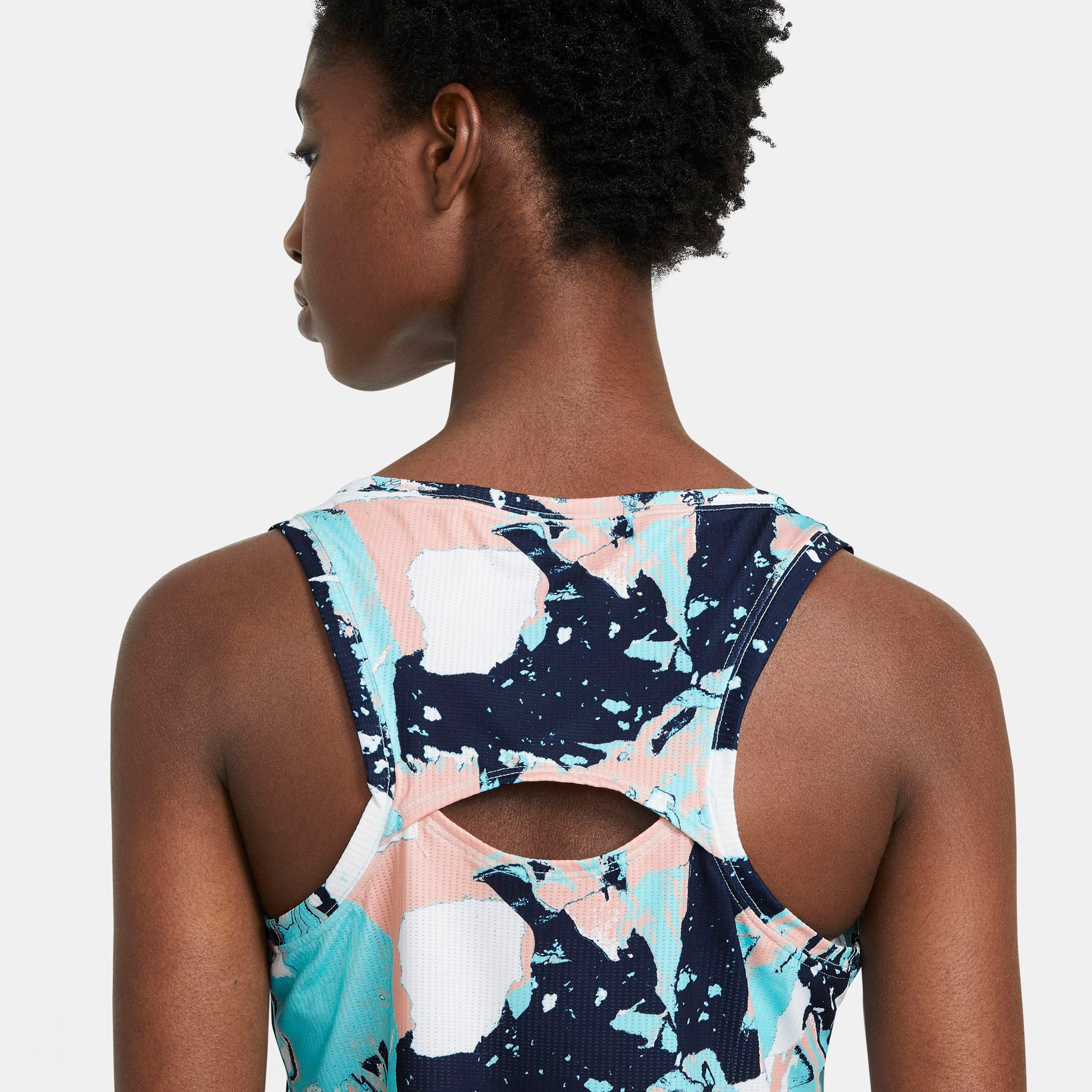 Nike Dri-FIT Victory Women's Printed Tennis Tank Blue (5)