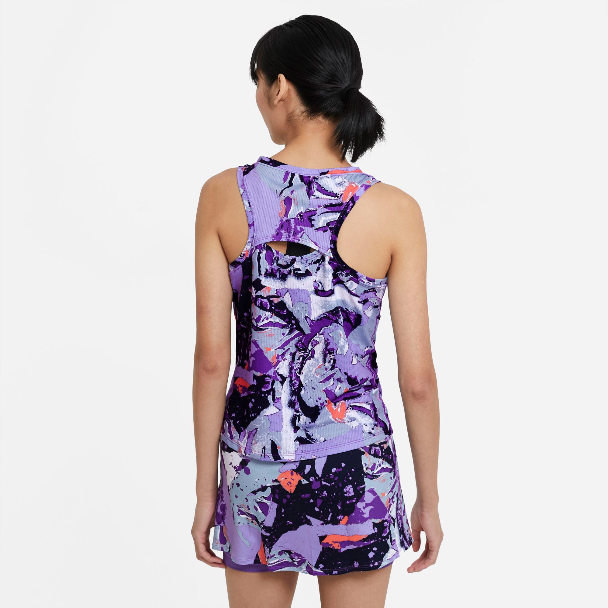 Nike Dri-FIT Victory Women's Printed Tennis Tank Purple (2)