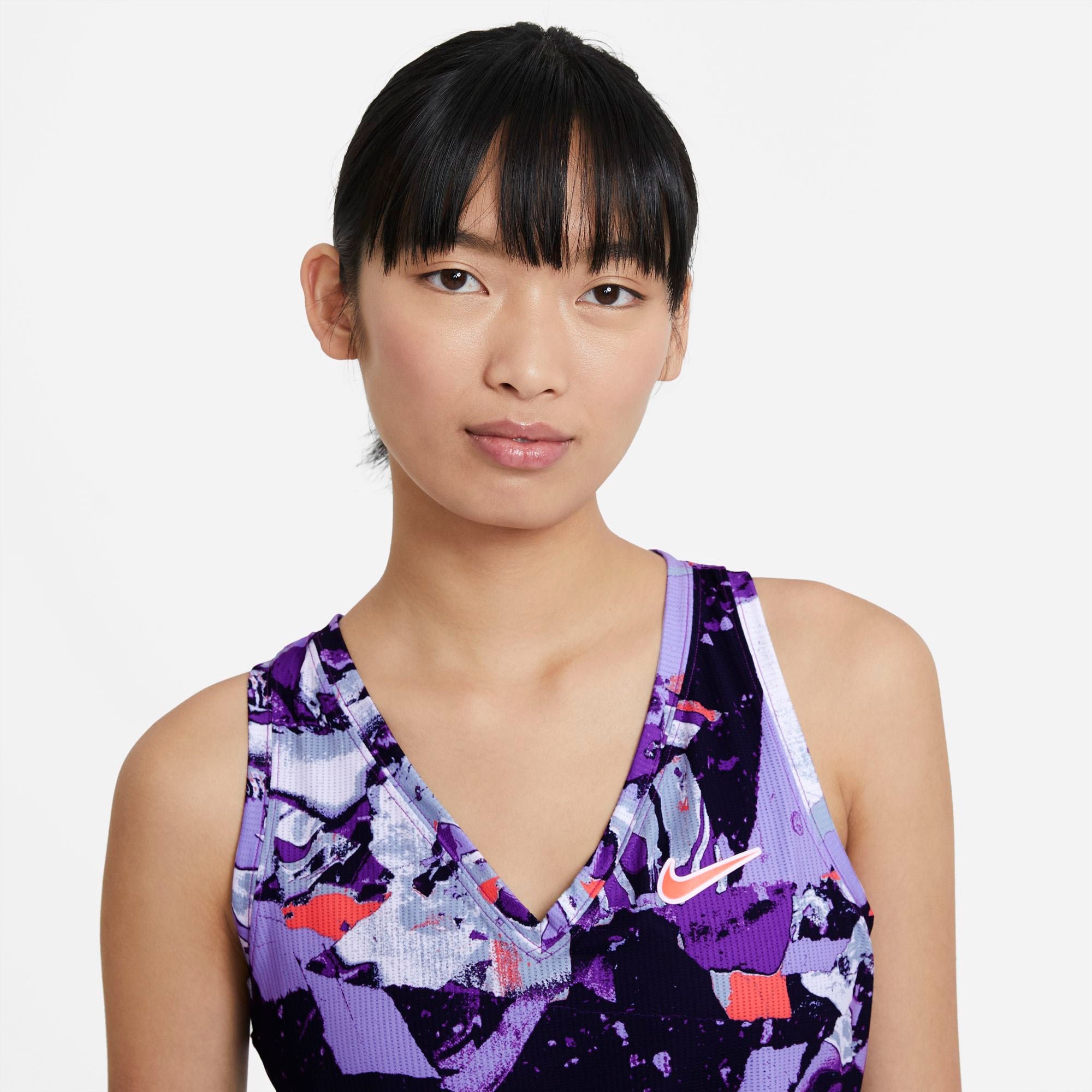 Nike Dri-FIT Victory Women's Printed Tennis Tank Purple (4)
