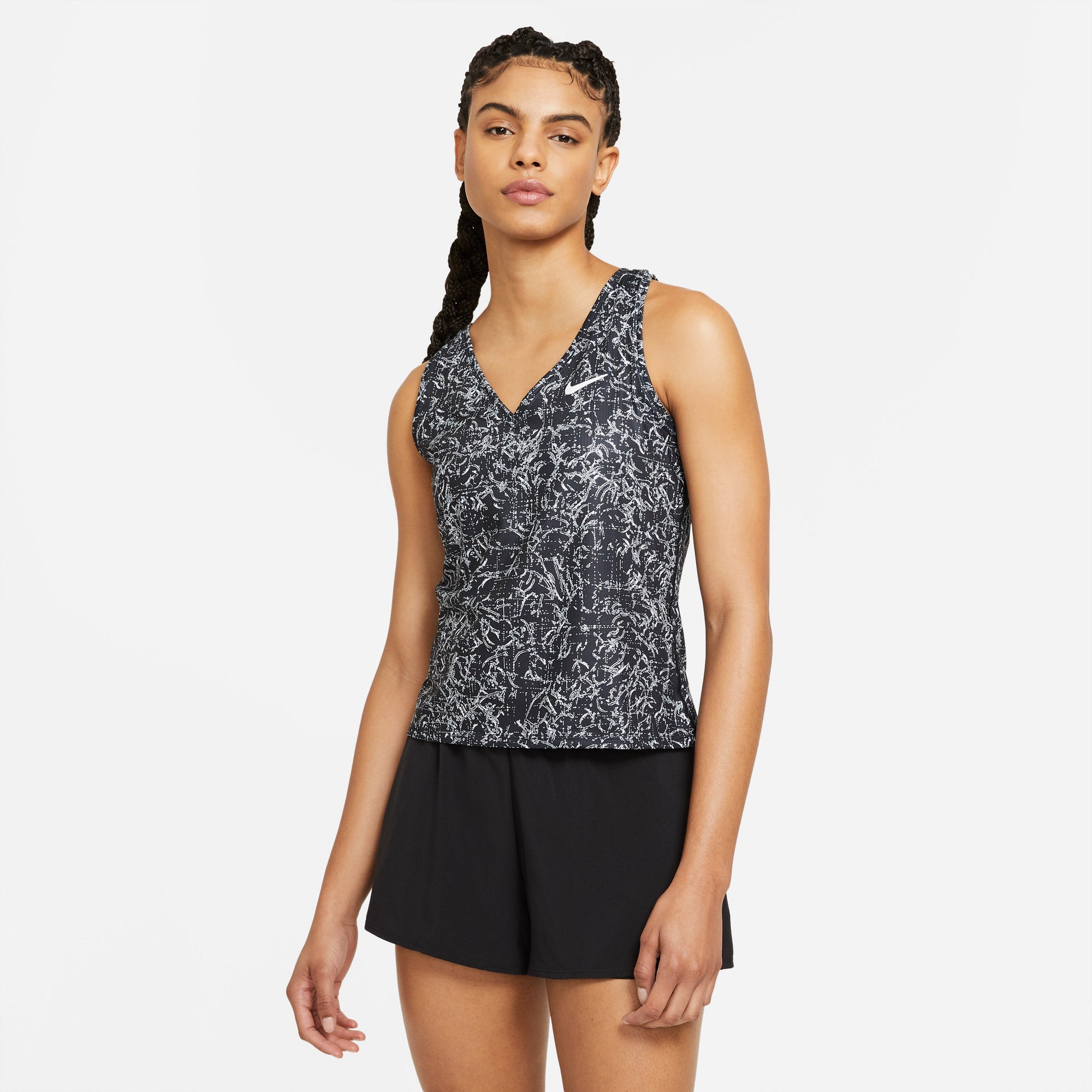 Nike Dri-FIT Victory Women's Printed Tennis Tank Black (1)