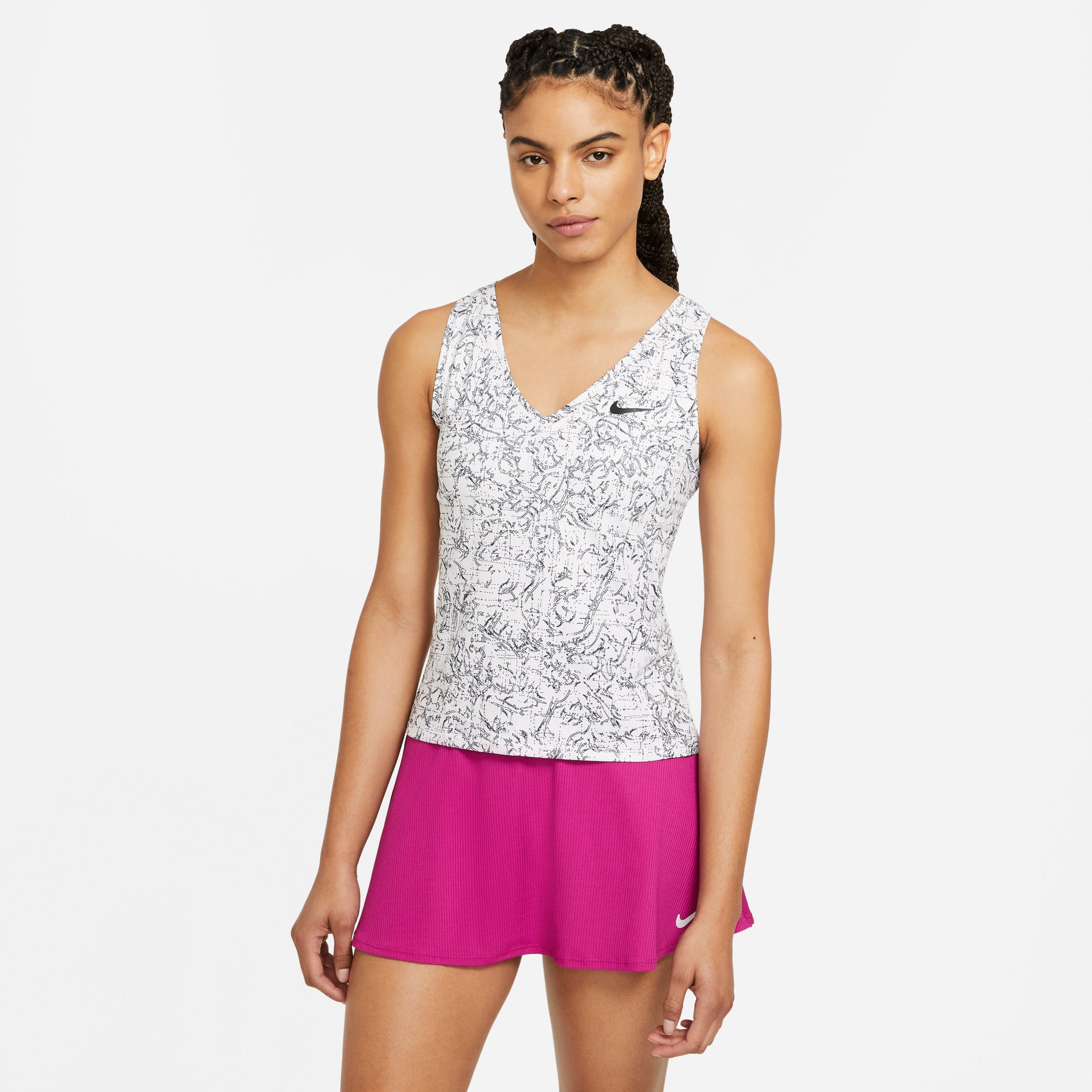 Nike Dri-FIT Victory Women's Printed Tennis Tank White (1)