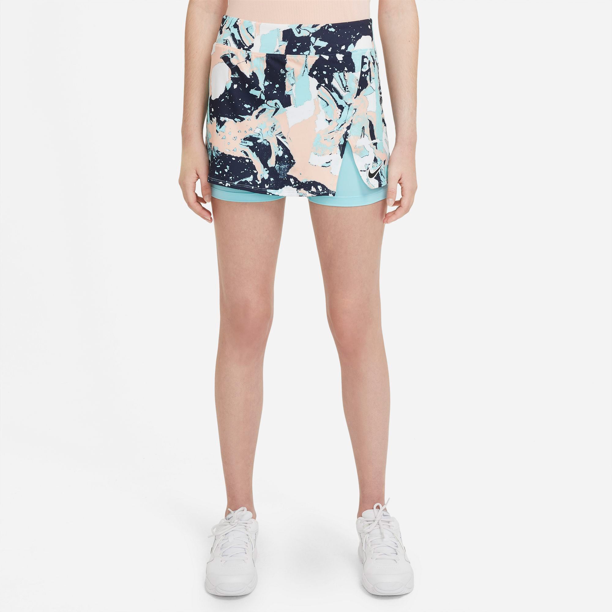 Nike Dri-FIT Victory Women's Straight Printed Tennis Skirt Blue (1)