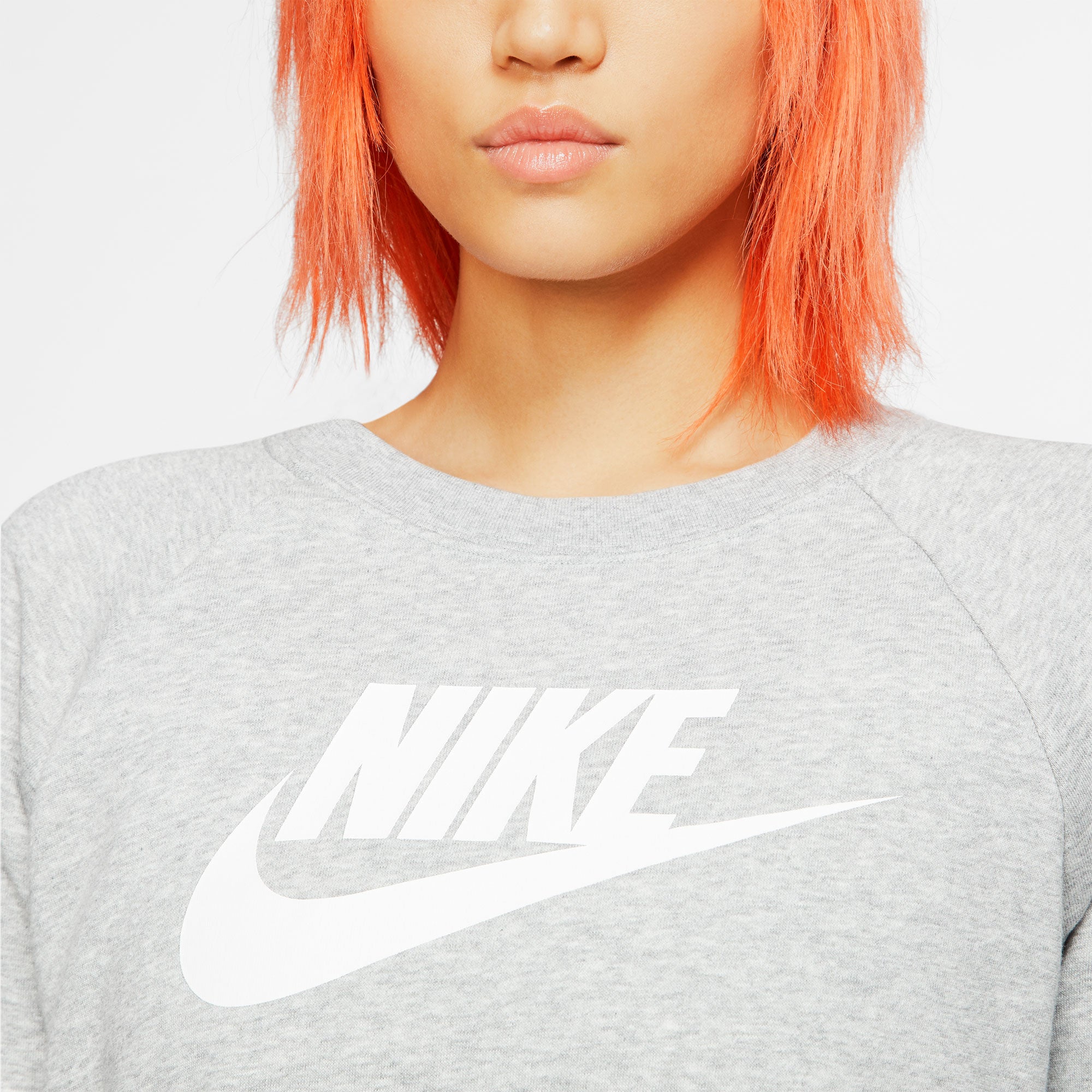 Nike Essential Women's Swoosh Fleece Crew Sweater Grey (4)