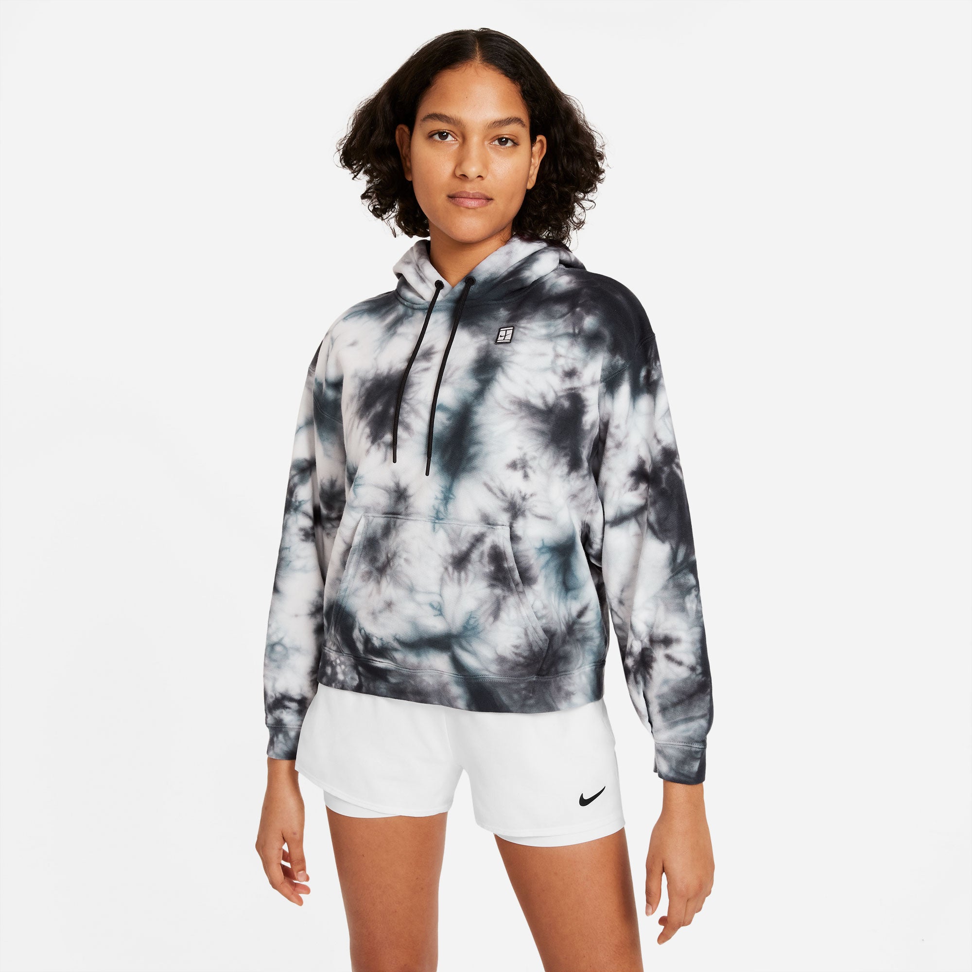 Nike Heritage Women's Tie-Dye Tennis Hoodie White (1)