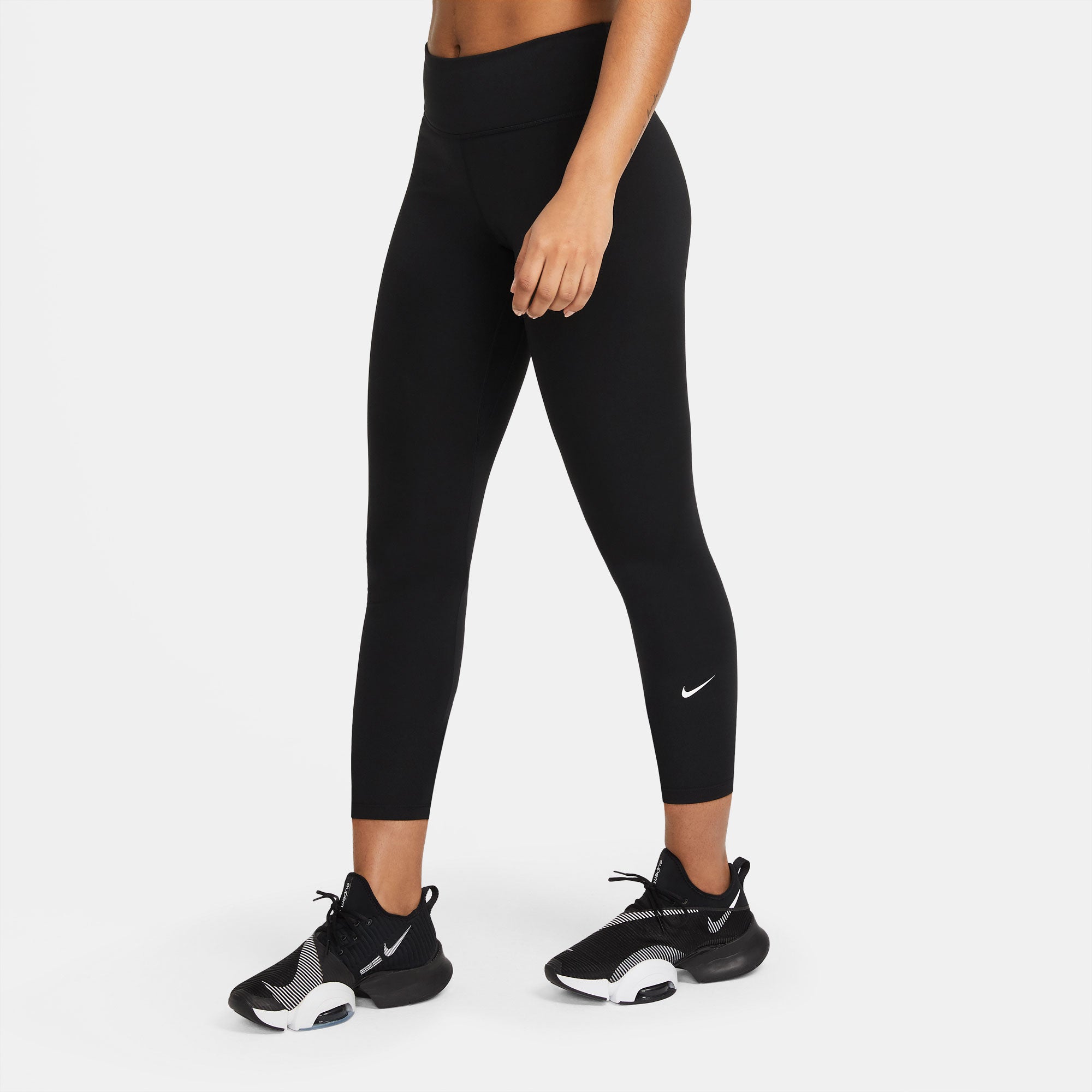 Nike One Dri-FIT Women's Mid-Rise Crop Tights Black Tennis Only