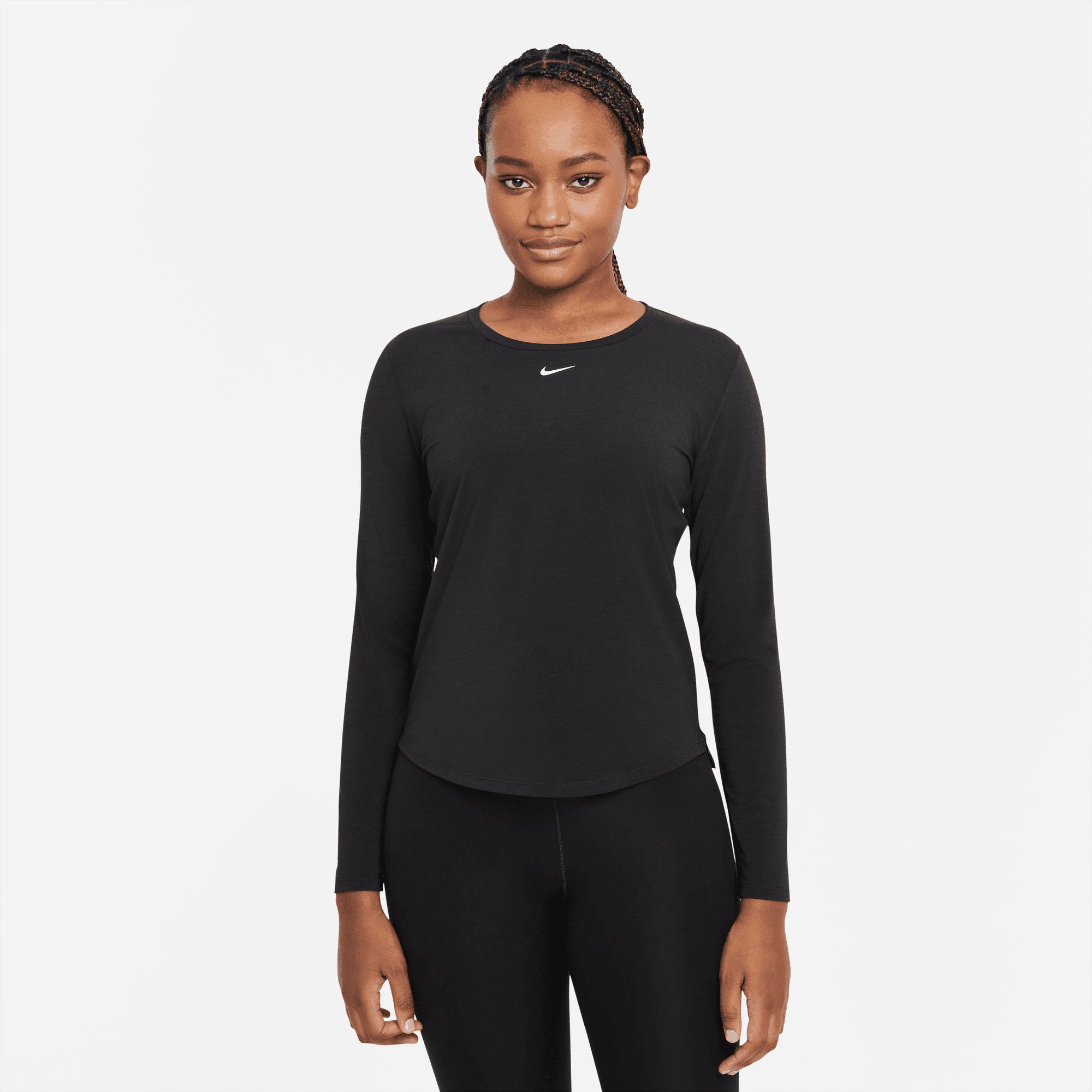 Nike One Luxe Dri-Fit Women's Stardard Fit Long-Sleeve Top Black (1)