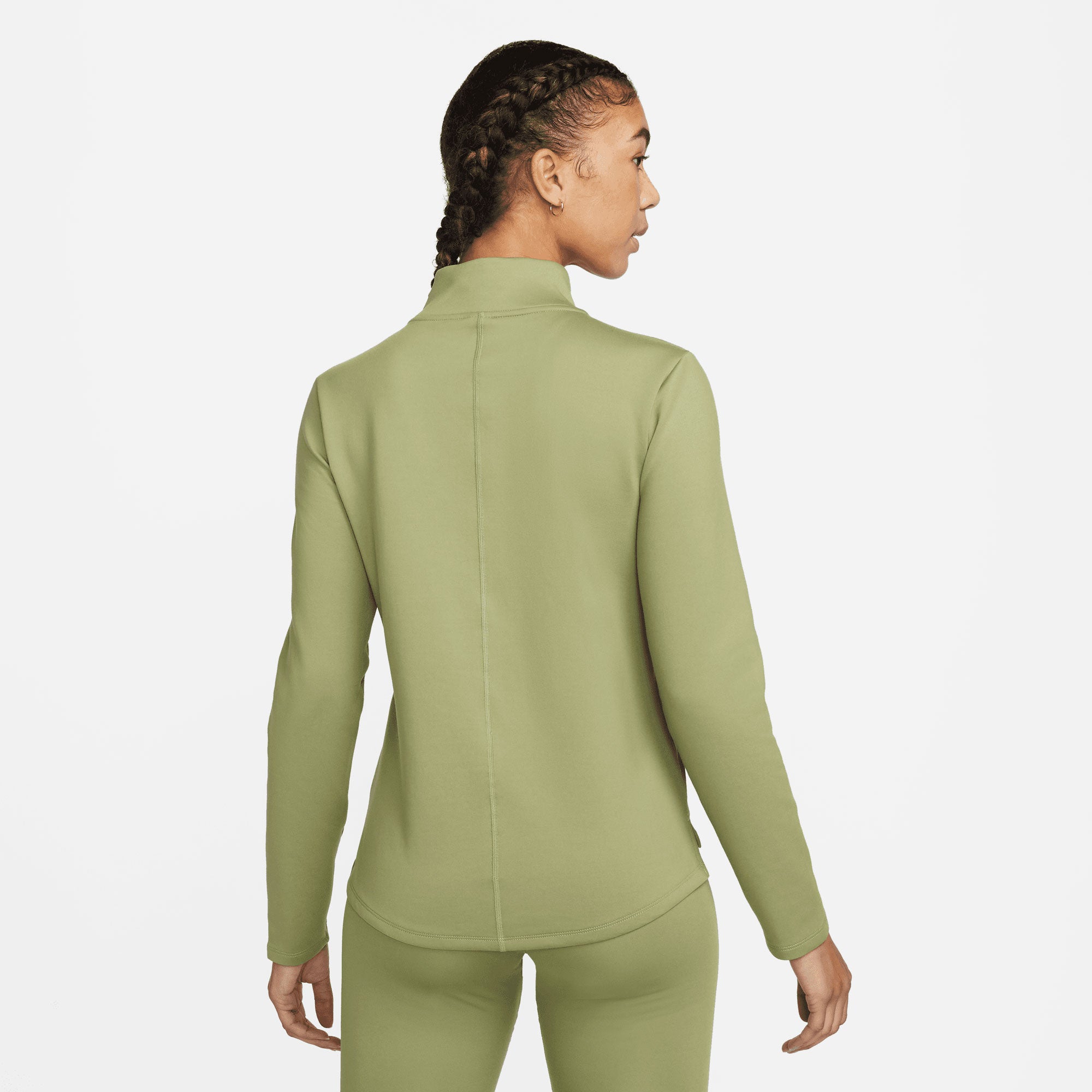 Nike One Therma-FIT Women's Long-Sleeve Half-Zip Top Green (2)