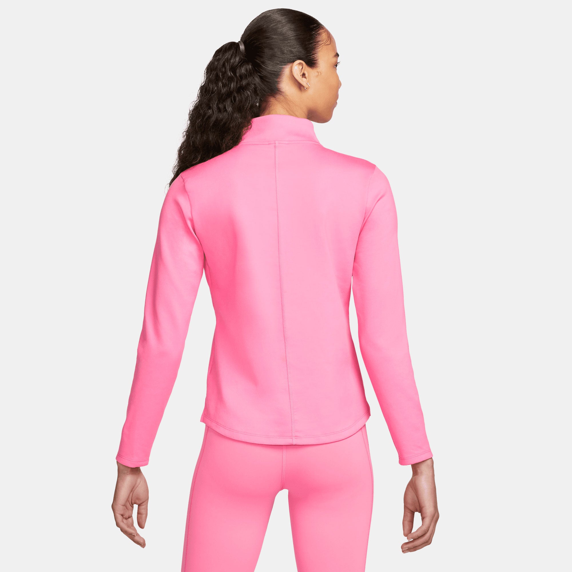 Nike One Therma-FIT Women's Long-Sleeve Half-Zip Top Pink (2)