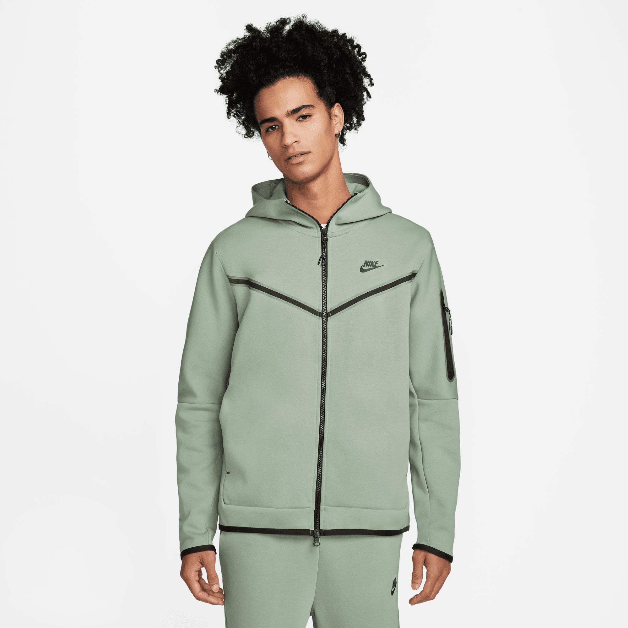 Nike Tech Fleece Men's Full-Zip Hoodie Green (1)