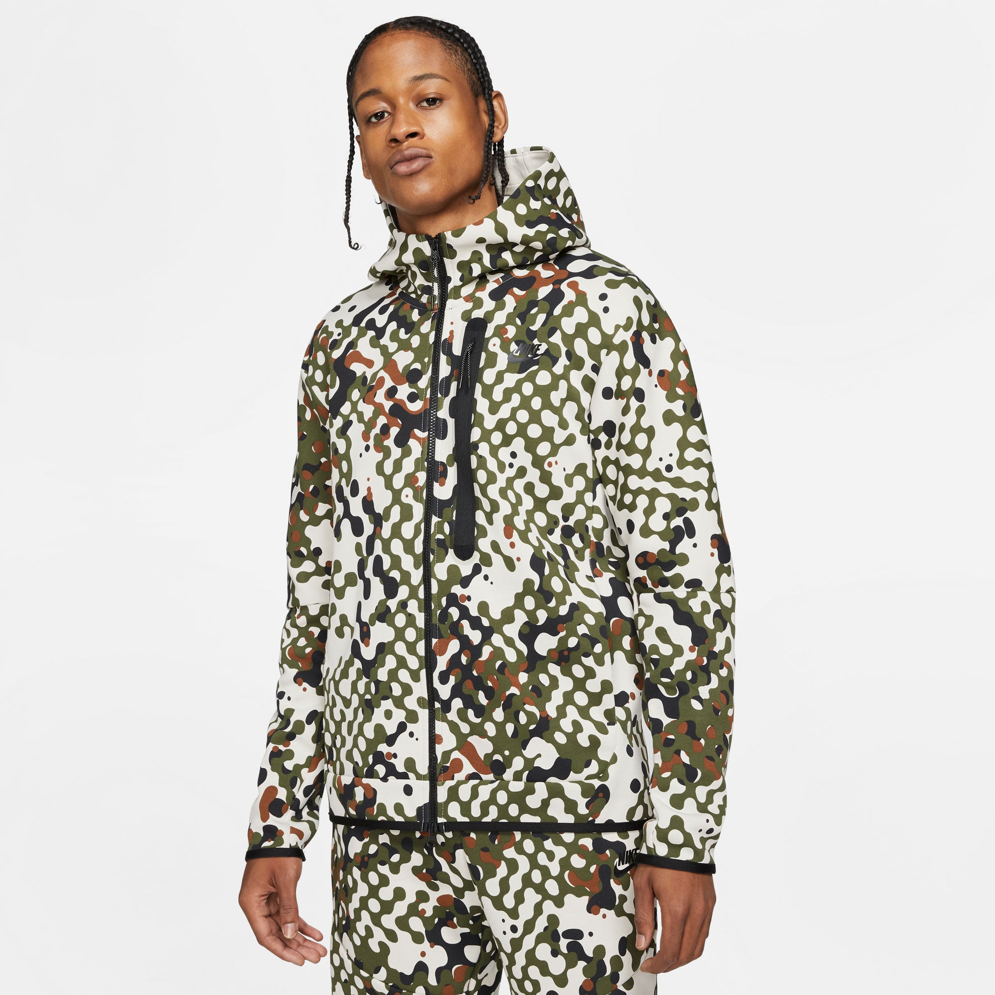 Nike Tech Fleece React Men's Full-Zip Hoodie Green (1)